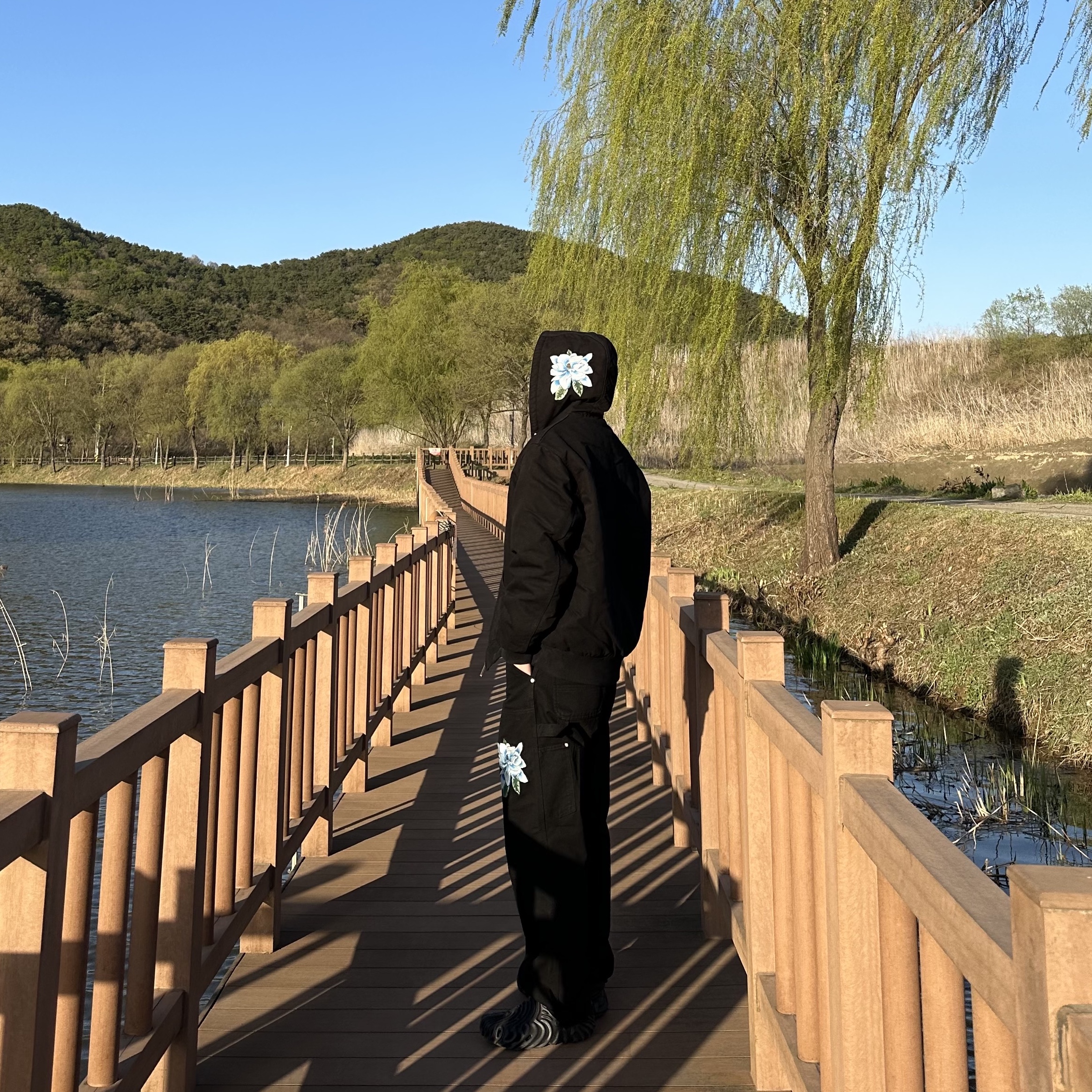 Carhartt WIP x Awake NY Double Knee Pants Black, Carhartt WIP x Awake NY OG Active Jacket Black 착용 스타일 - 2