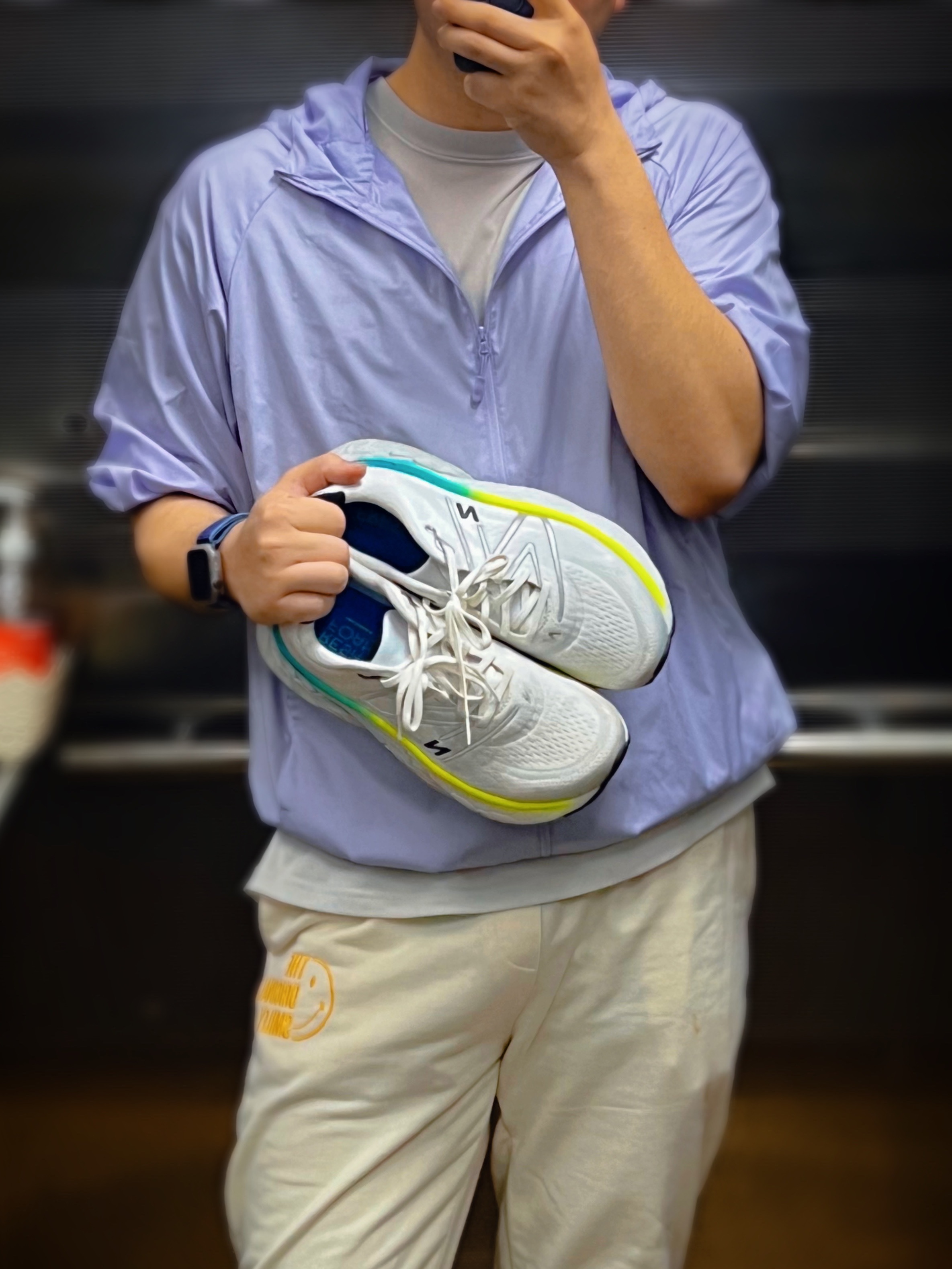 New Balance Fresh Foam X More v4 White Green - 2E Wide 착용 스타일