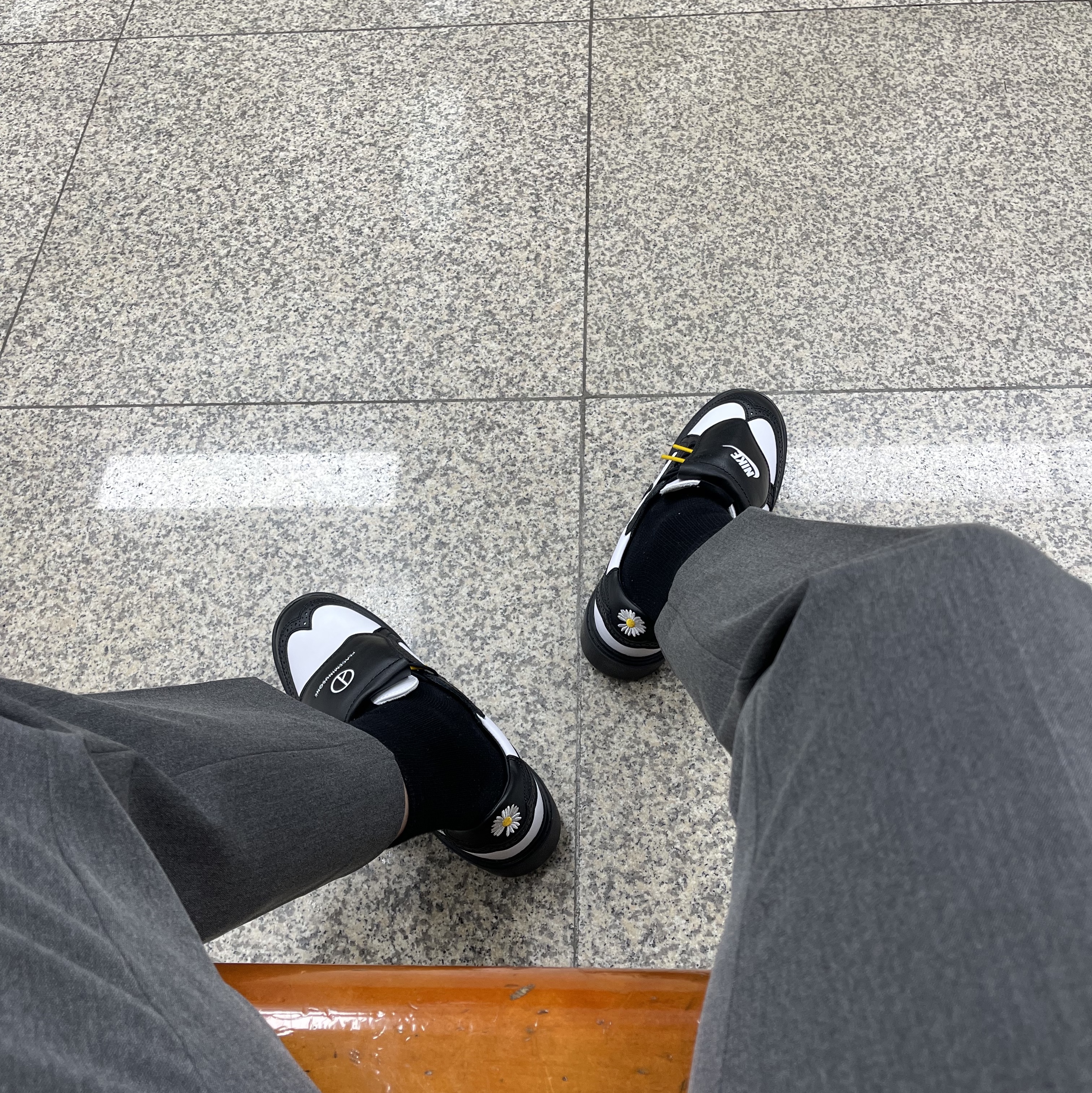 Nike x Peaceminusone Kwondo1 Black and White 착용 스타일