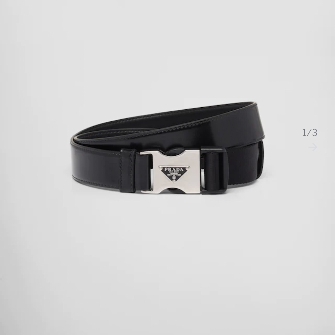 Prada Brushed Leather & Woven Tape Belt Black 착용 스타일 - 1