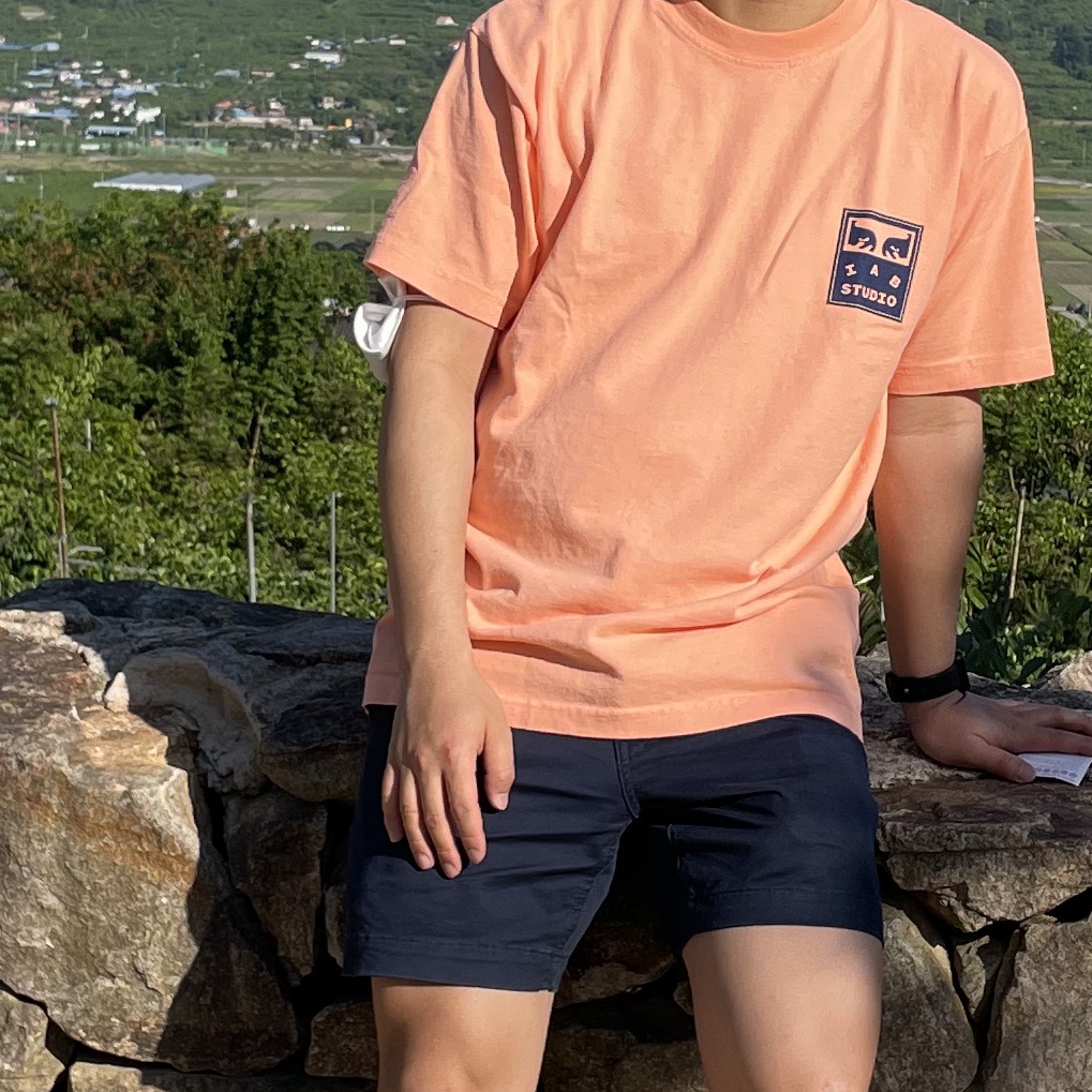 IAB Studio x Obey Eyes Icon T-Shirt Melon 착용 스타일