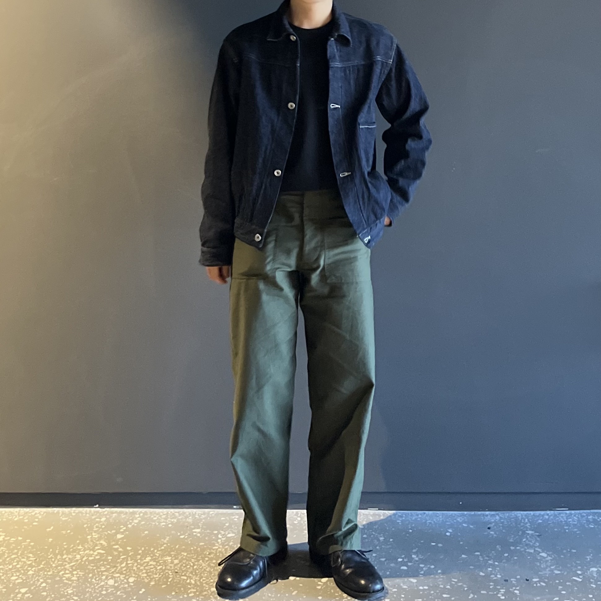 Guidi 992X Horse Full Grain Leather Derby Black 착용 스타일 - 1