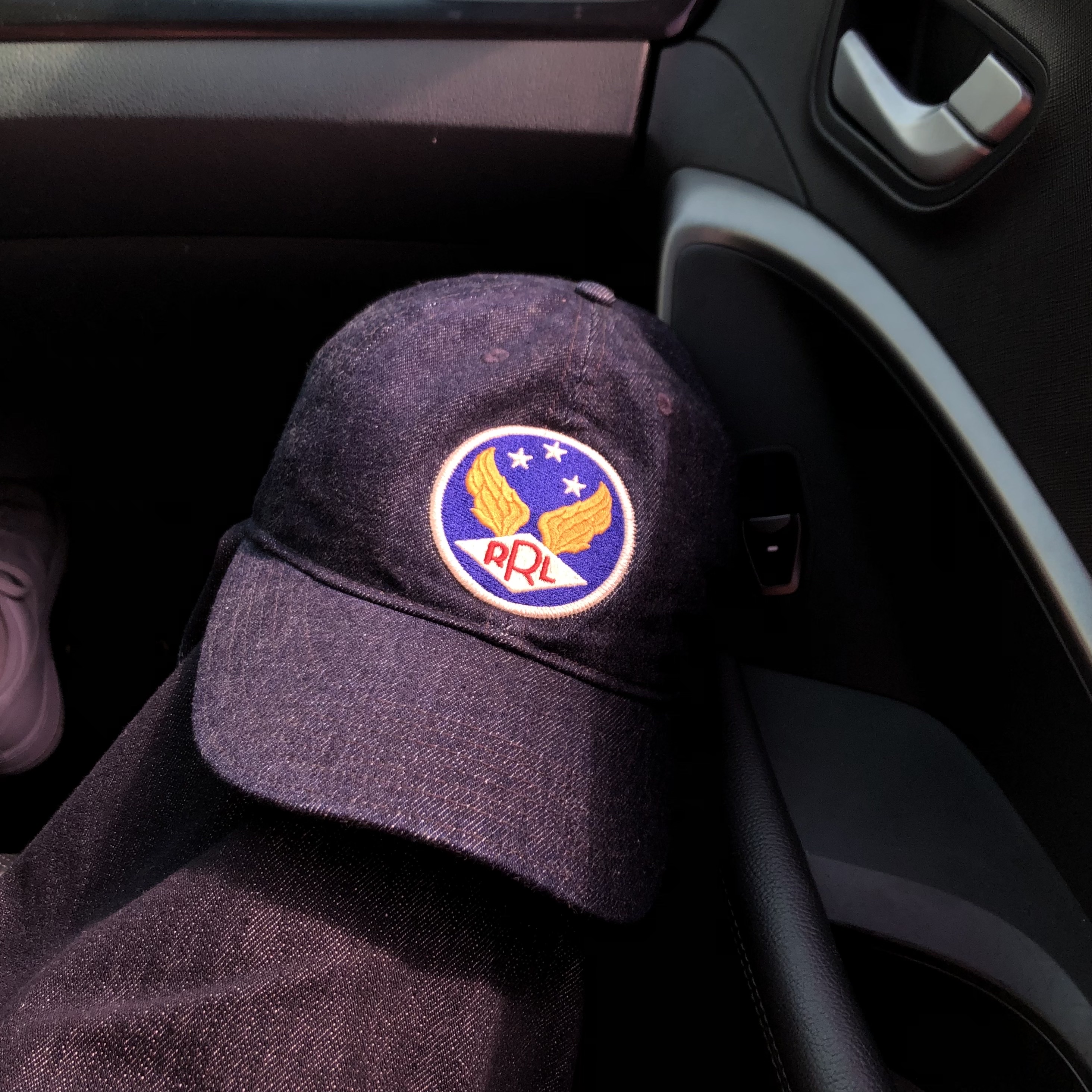 Double RL Garment Dyeing Twill Ball Cap Indigo 착용 스타일 - 4