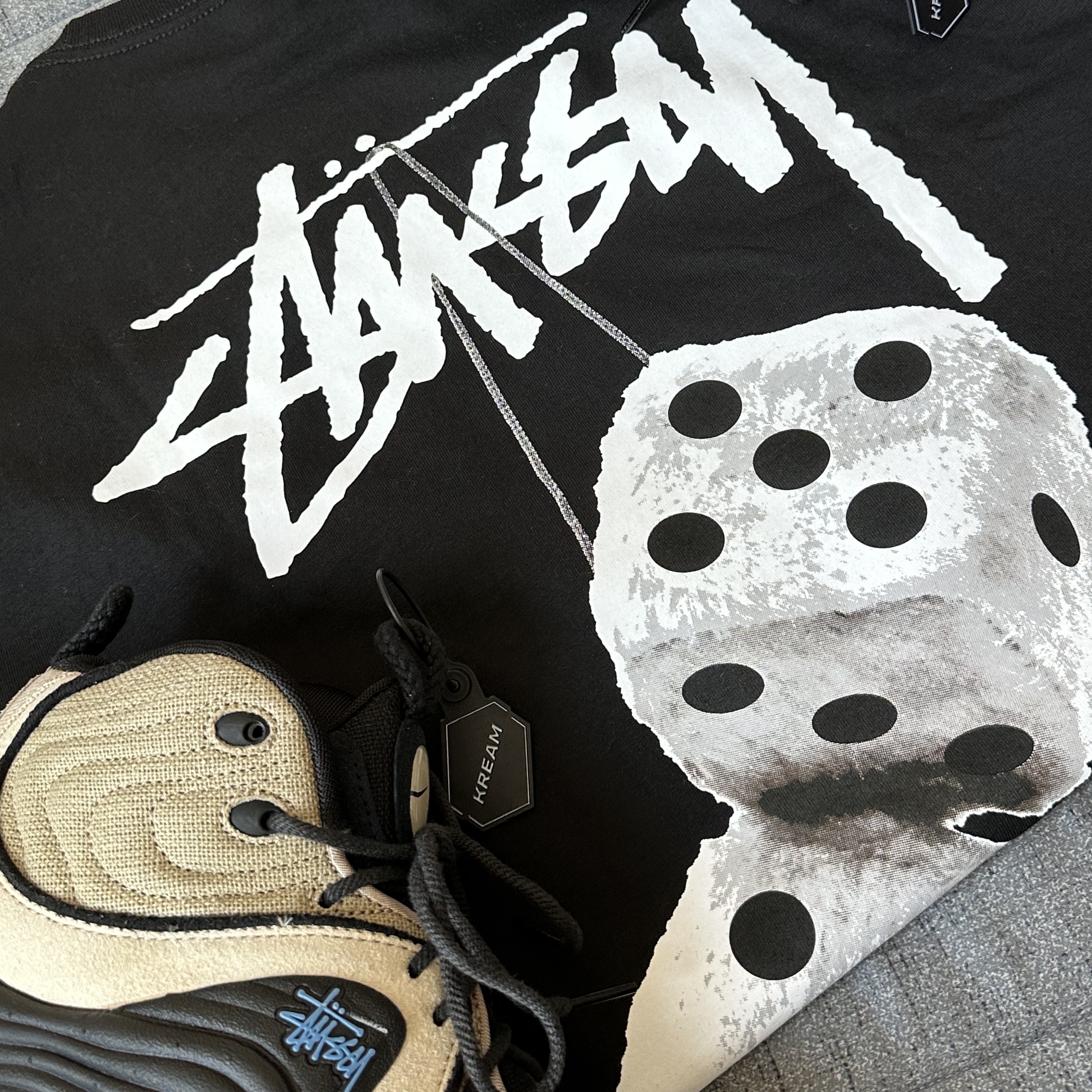 Nike x Stussy Air Penny II Rattan and Limestone 착용 스타일 - 2