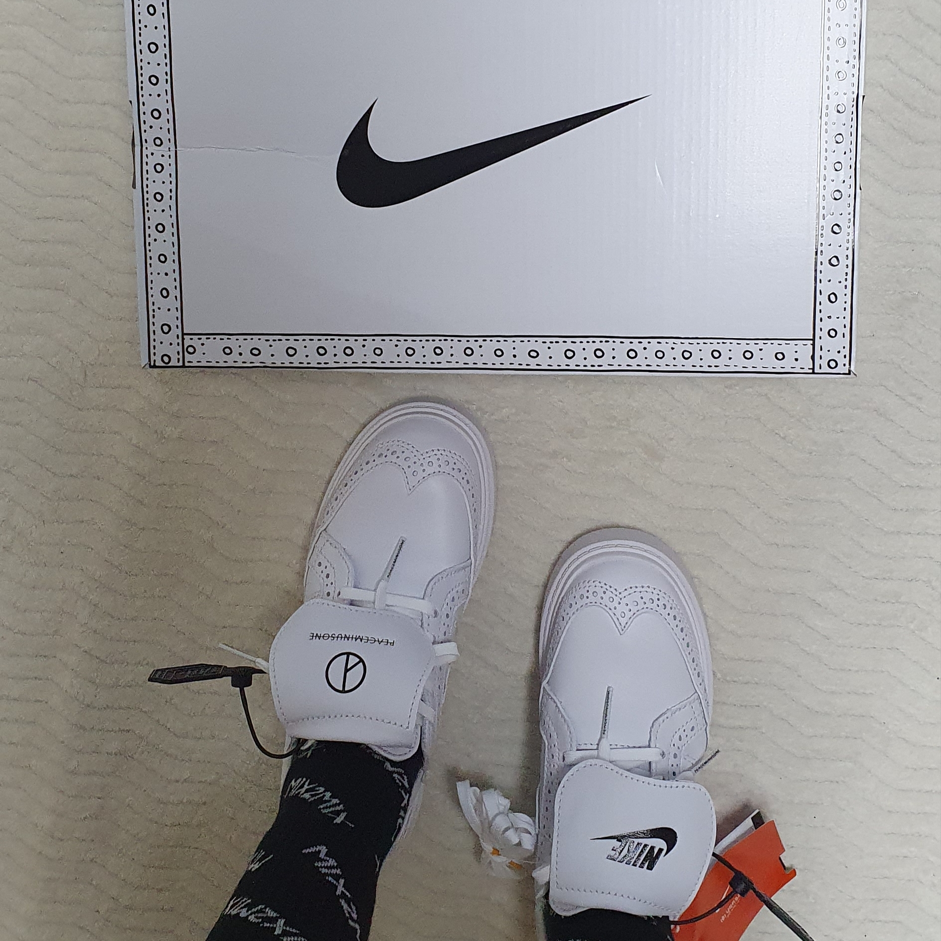 Nike x Peaceminusone Kwondo1 White 착용 스타일
