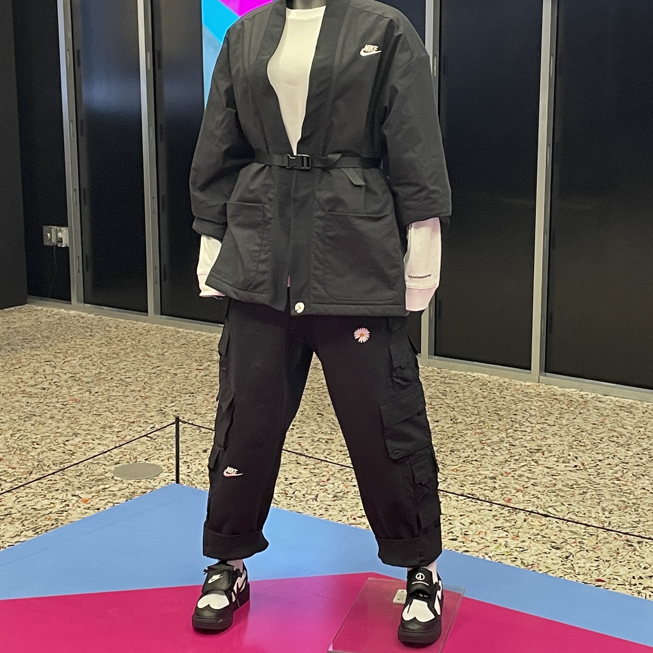 Nike x Peaceminusone Kwondo1 Black and White, Nike x Peaceminusone Wide Pants Black (DR0096-010) 착용 스타일