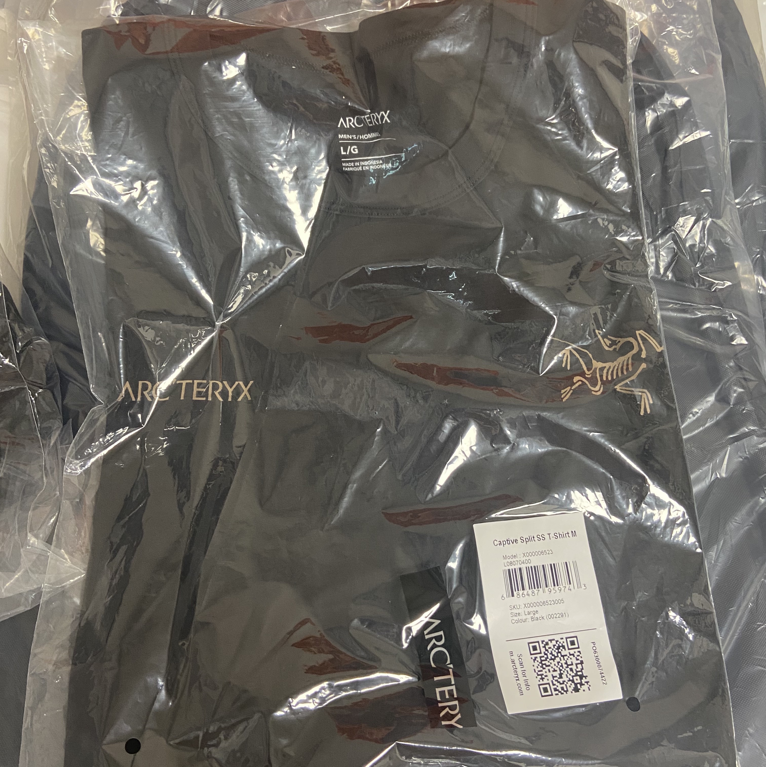 Arc'teryx Captive Split T-Shirt Black Gold 착용 스타일