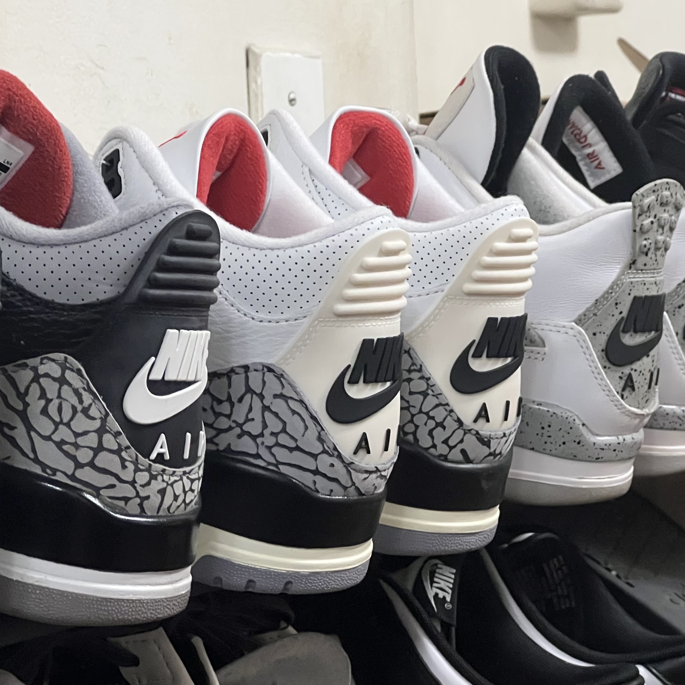 Jordan 3 Retro OG Black Cement 2018, Jordan 3 Retro White Cement Reimagined 착용 스타일