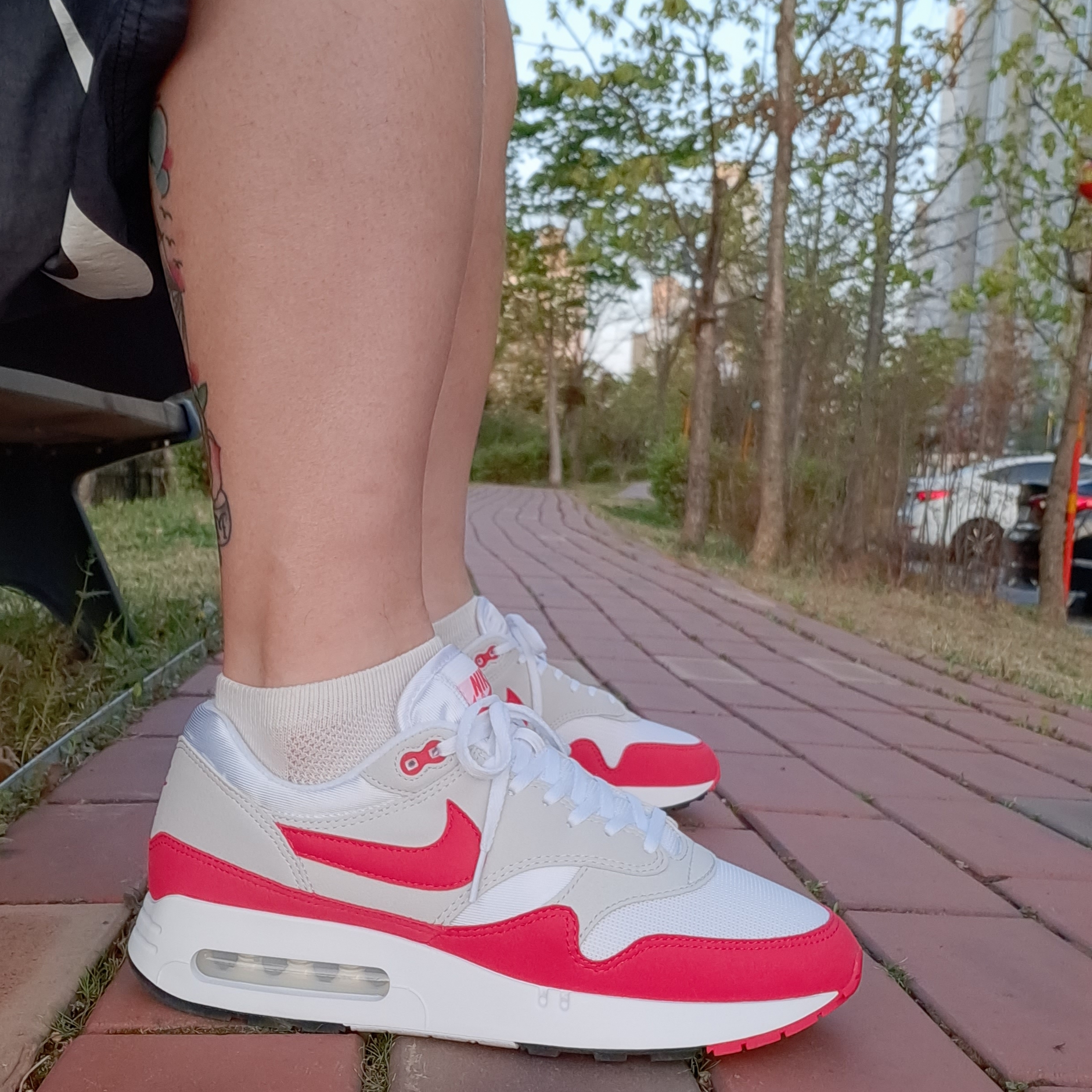 Nike Air Max 1 '86 Original Big Bubble, Nike x Stussy Water Shorts Off Noir 착용 스타일 - 4