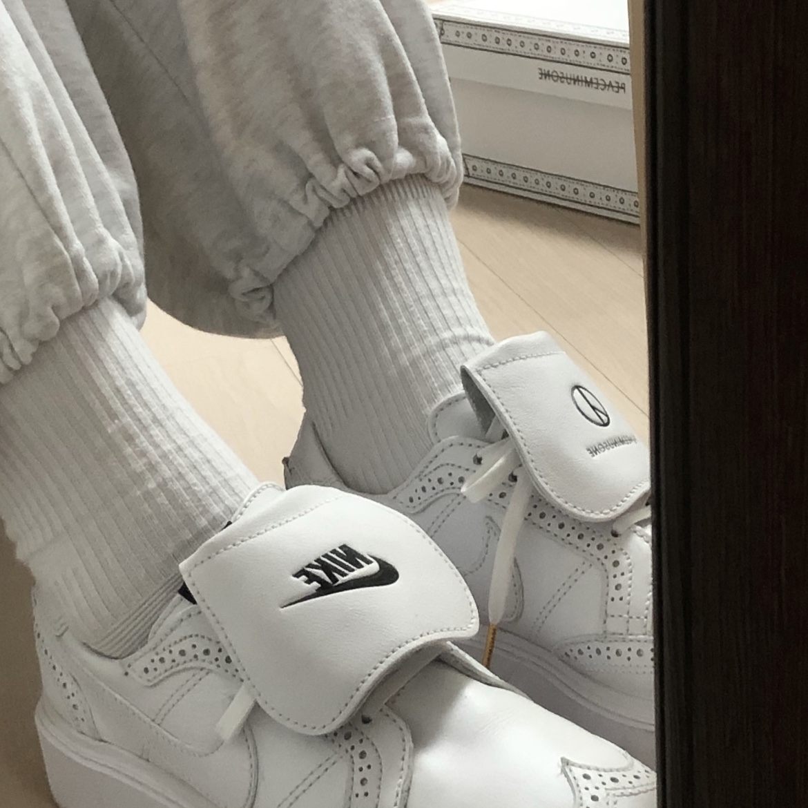 Nike x Peaceminusone Kwondo1 White 착용 스타일