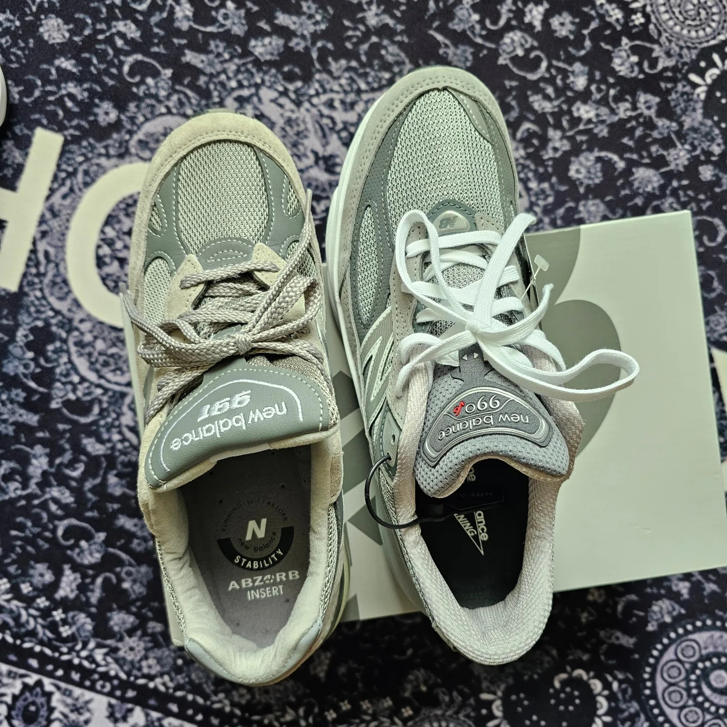 New Balance 990v6 Made in USA Grey - D Standard, New Balance 991 Made in UK Grey 착용 스타일 - 5