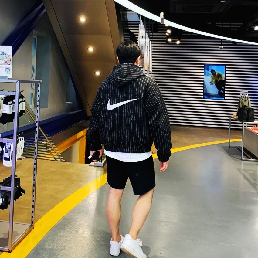 Nike x Stussy NRG Striped Wool Jacket Black (DR4023-010) 착용 스타일