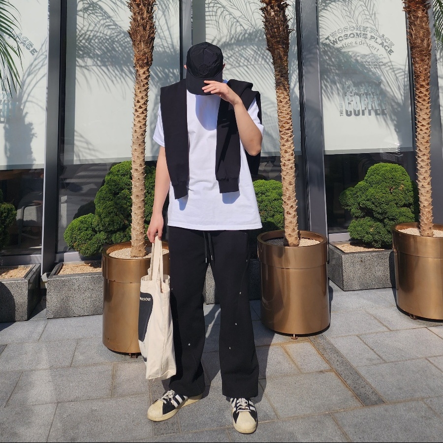 Stone Island 99576 Nylon Metal 6-Panel Cap Black, Adidas Superstar Premium Black White 착용 스타일