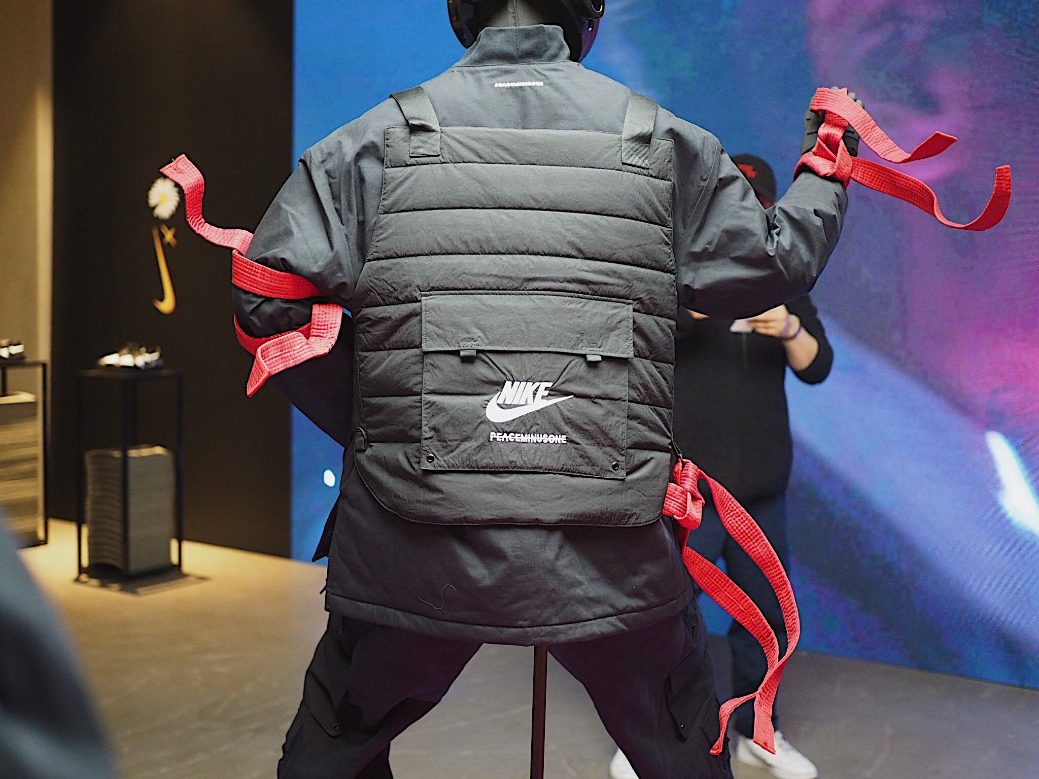 Nike x Peaceminusone Kwondo1 Black and White, Nike x Peaceminusone LS T-Shirt Black (DR0098-010) 착용 스타일 - 2