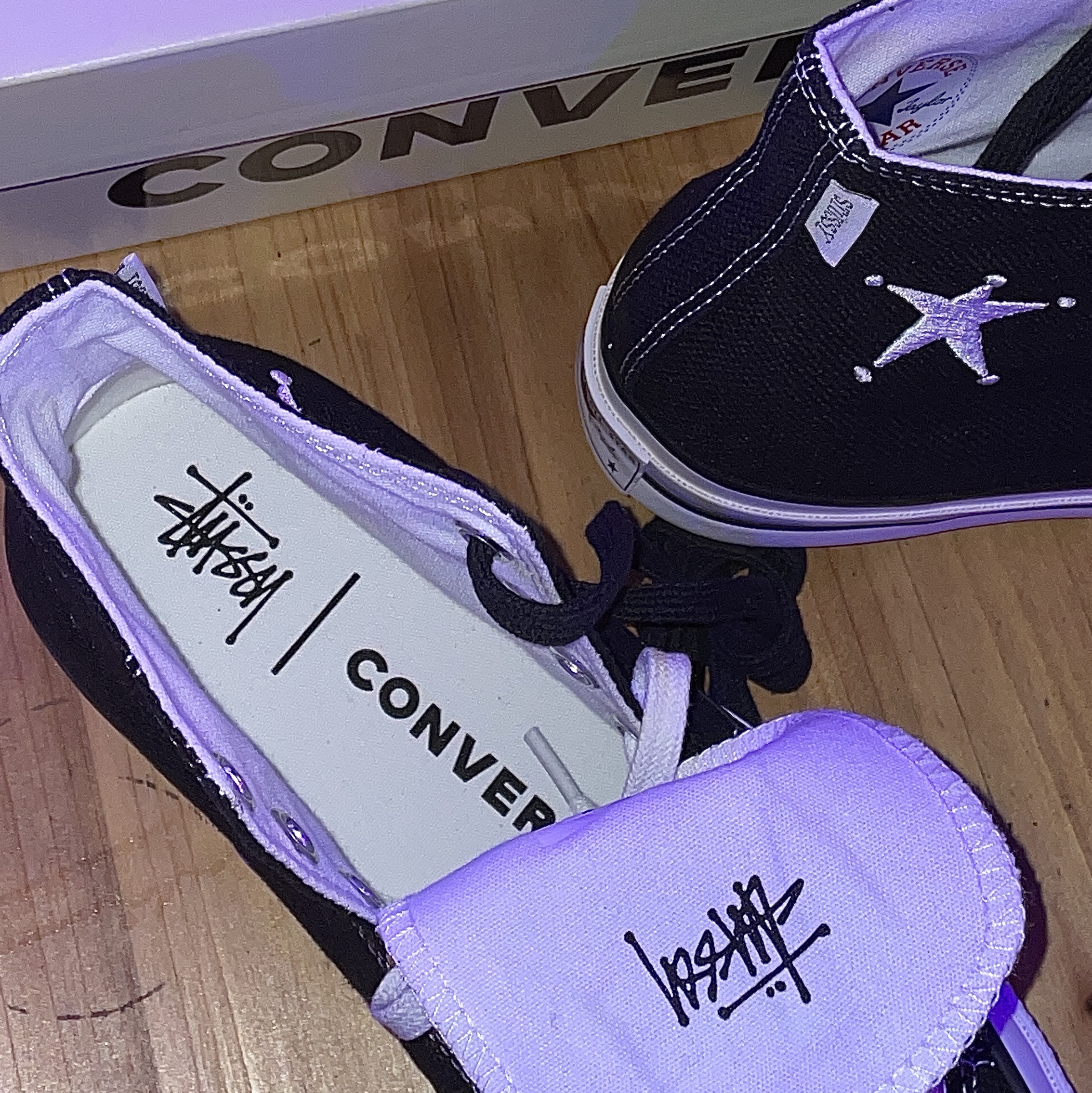 Converse x Stussy Chuck 70 High Black 착용 스타일