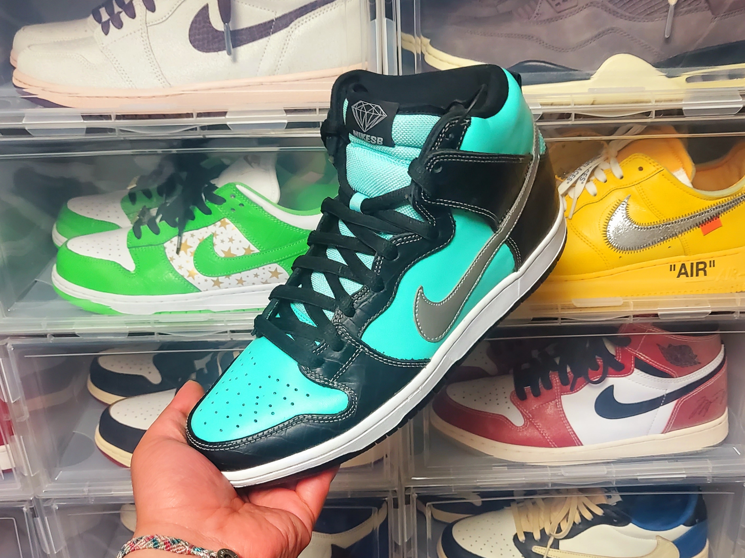 Nike x Diamond Supply Co. SB Dunk High Tiffany 착용 스타일 - 1