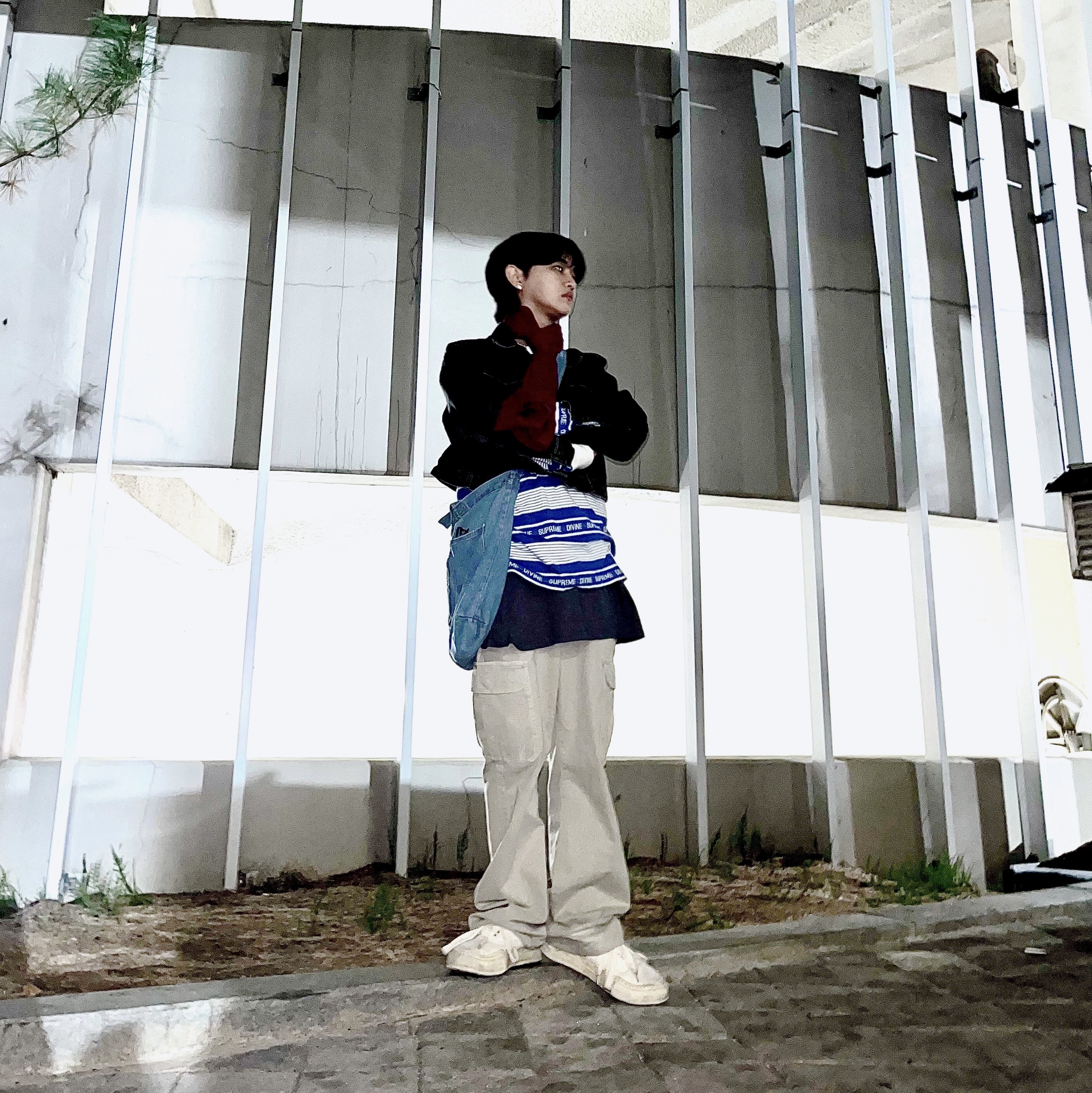 Maison Mihara Yasuhiro Baker OG Sole OD Canvas Low-top Sneakers White 착용 스타일