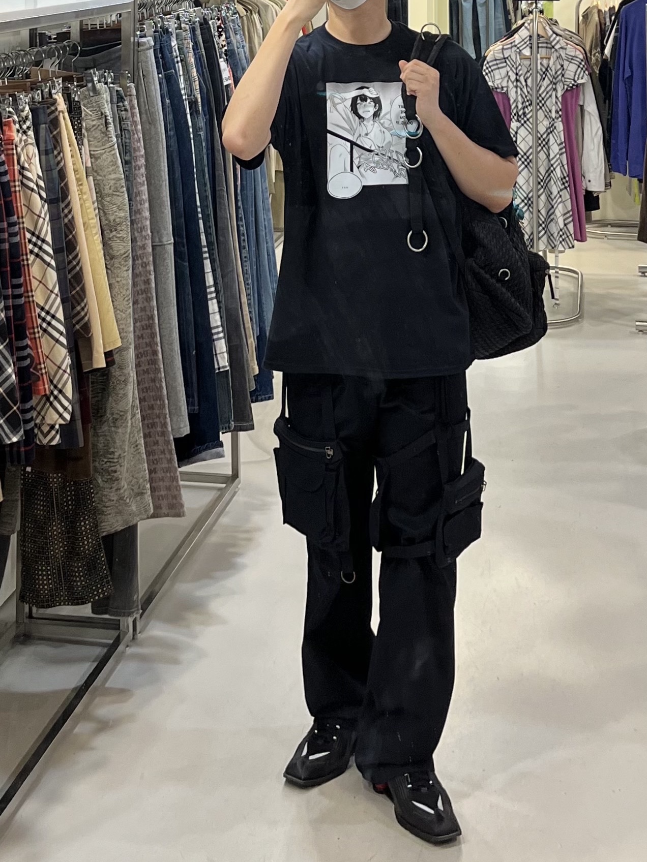 Nike x Martine Rose Shox MR4 Black 착용 스타일