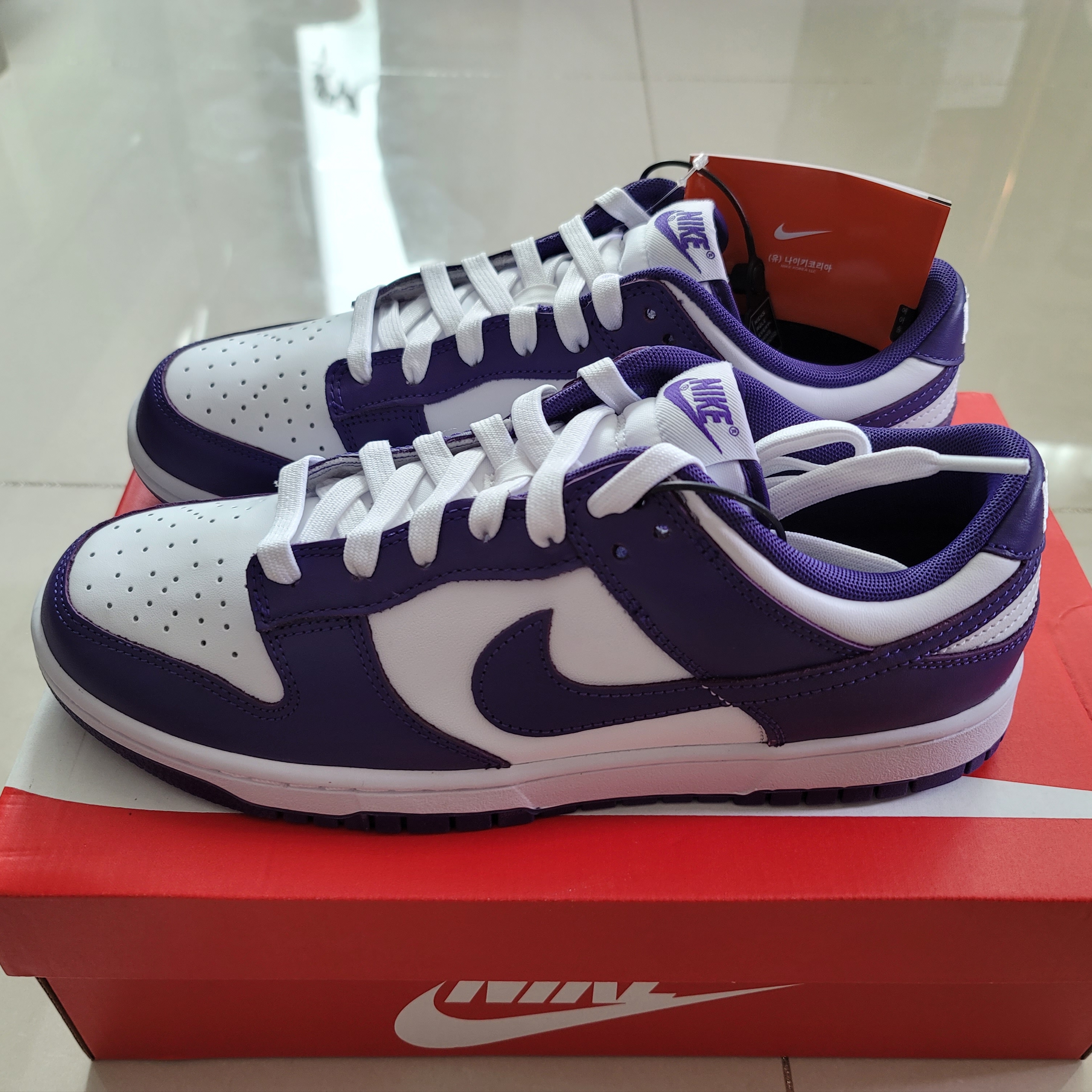 Nike Dunk Low Retro Championship Court Purple 착용 스타일 - 2