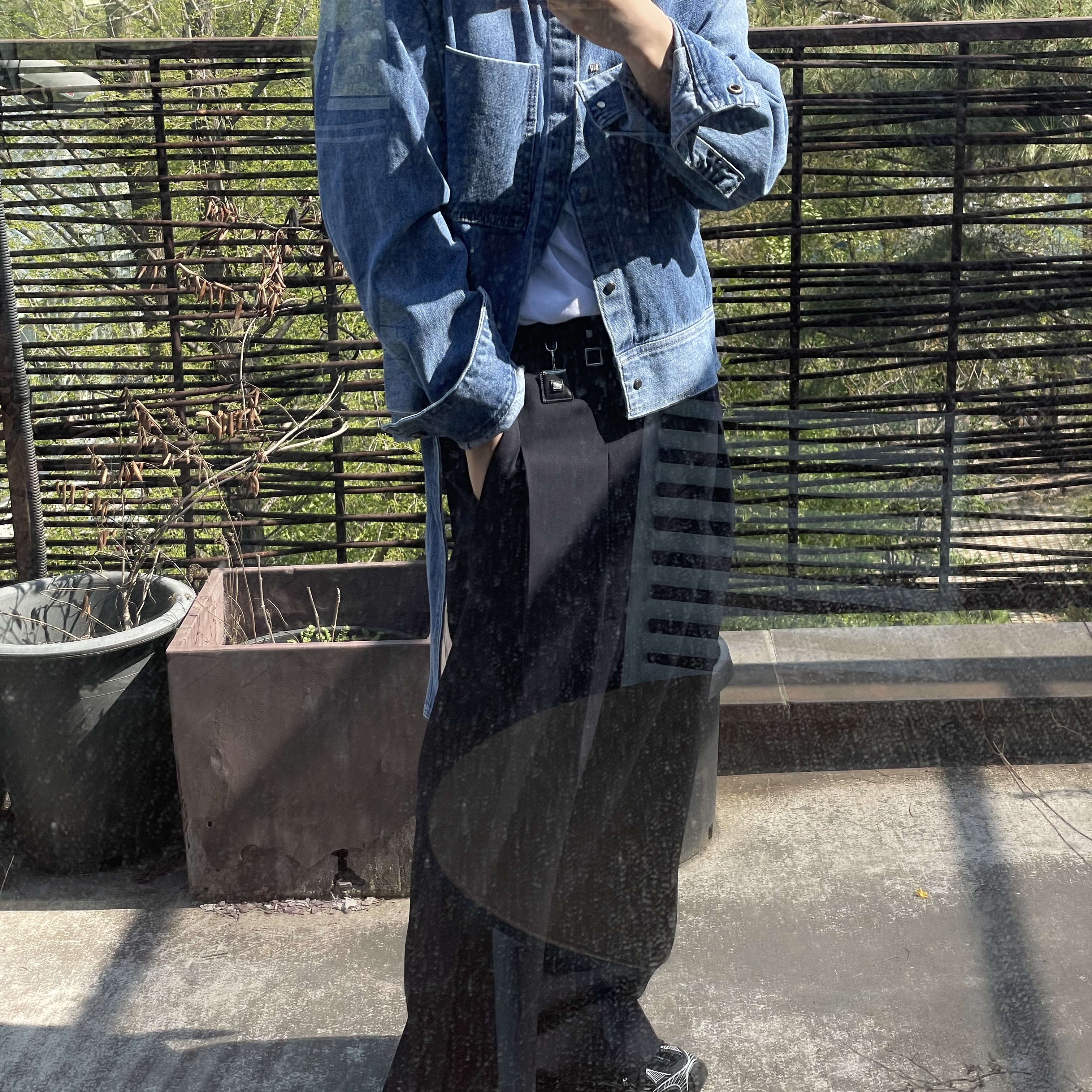 Wooyoungmi Crop Denim Jacket Blue - 22FW, Balenciaga 3XL Sneakers Black White 착용 스타일 - 3