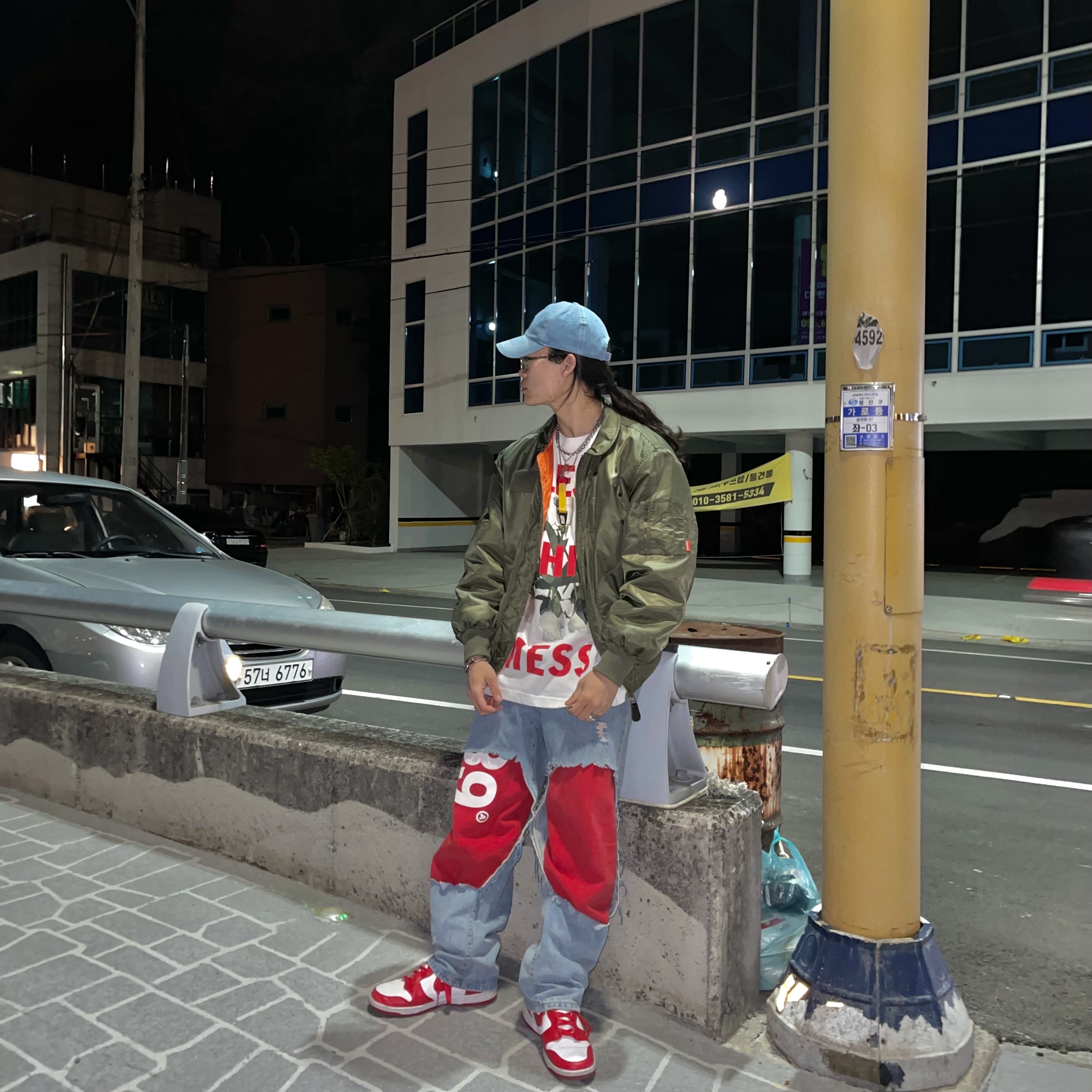 Nike Dunk High Retro Championship White and Red 착용 스타일 - 1