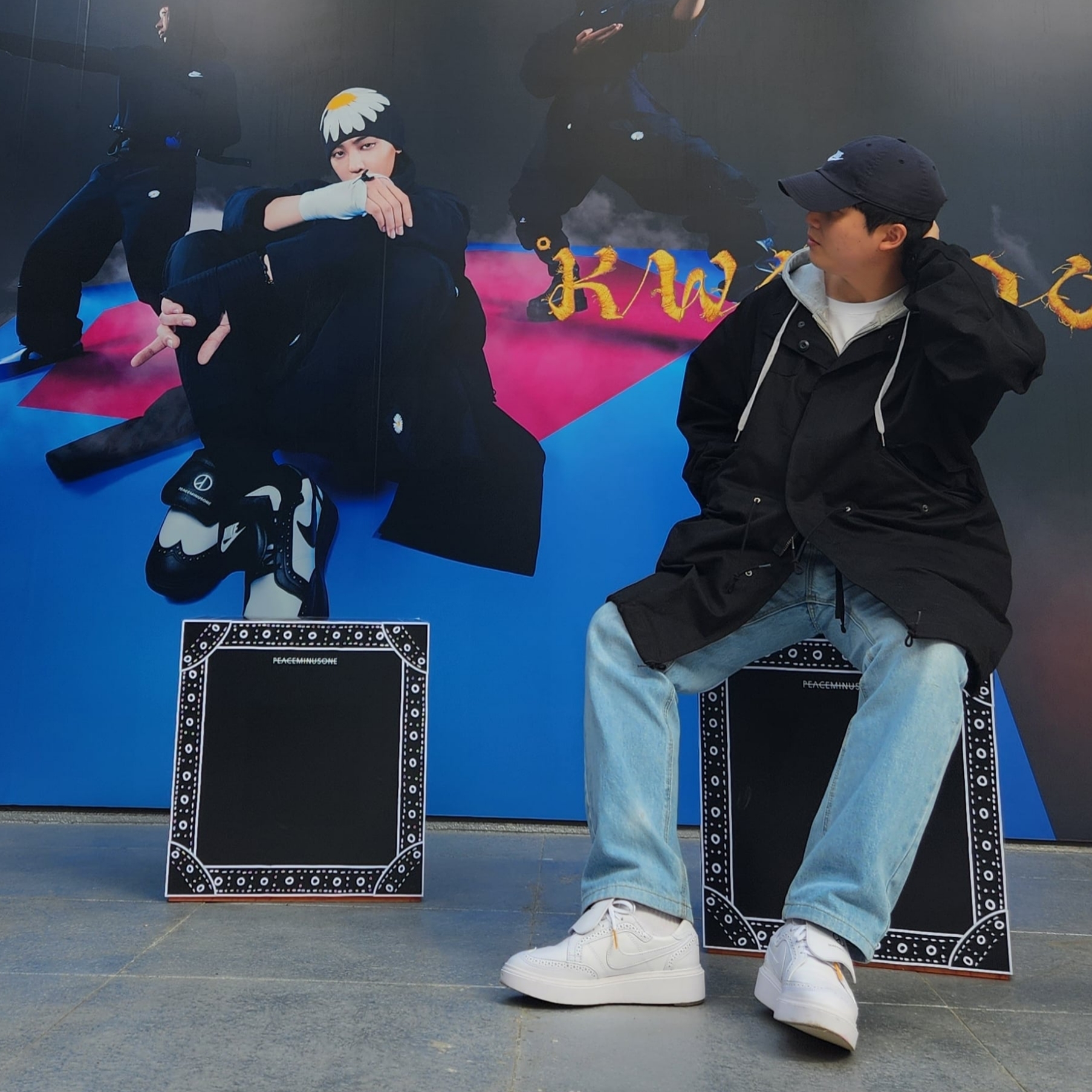 Nike x Peaceminusone Kwondo1 White, Nike x Peaceminusone Kwondo1 Black and White 착용 스타일