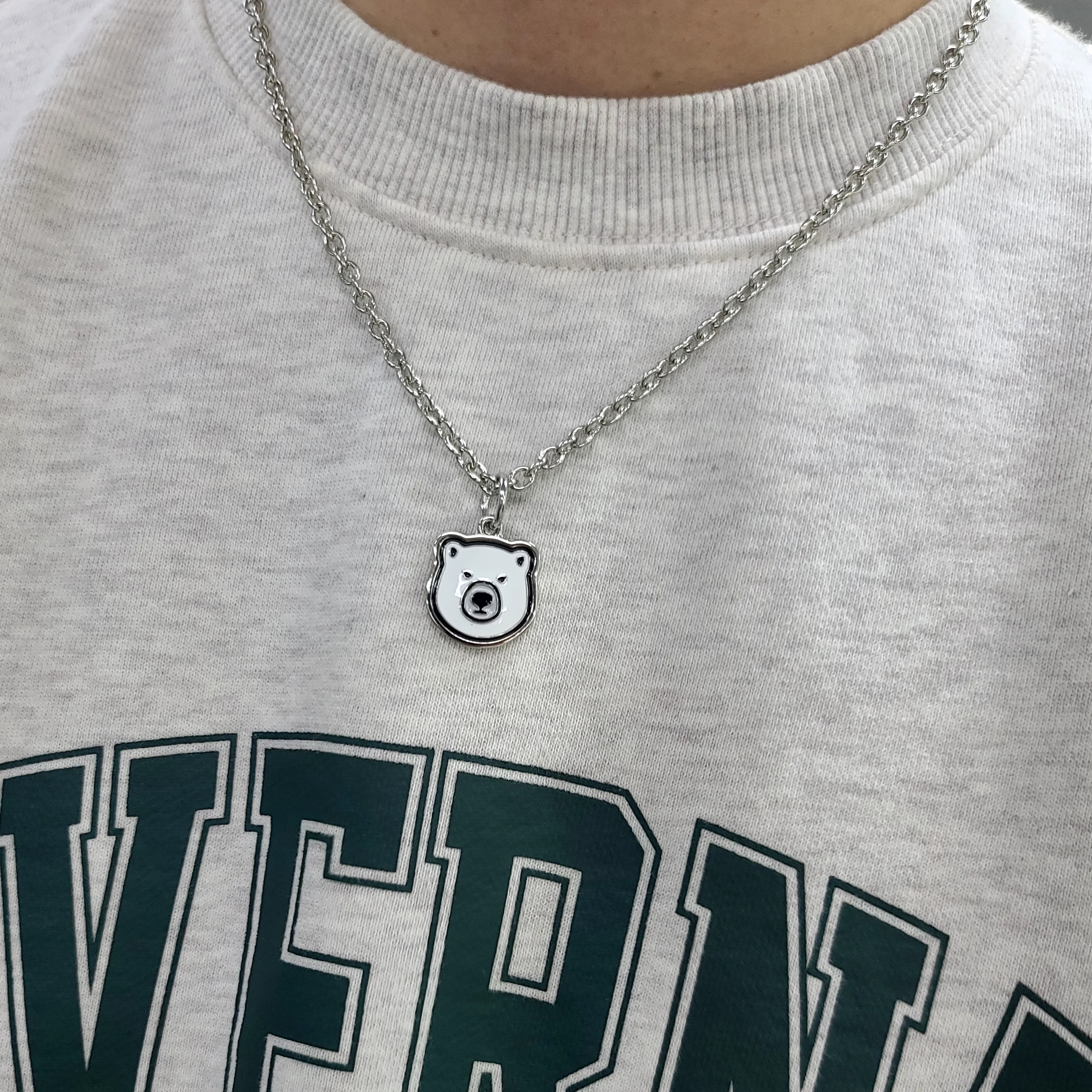 Human Made Animal Necklace Bear White 착용 스타일