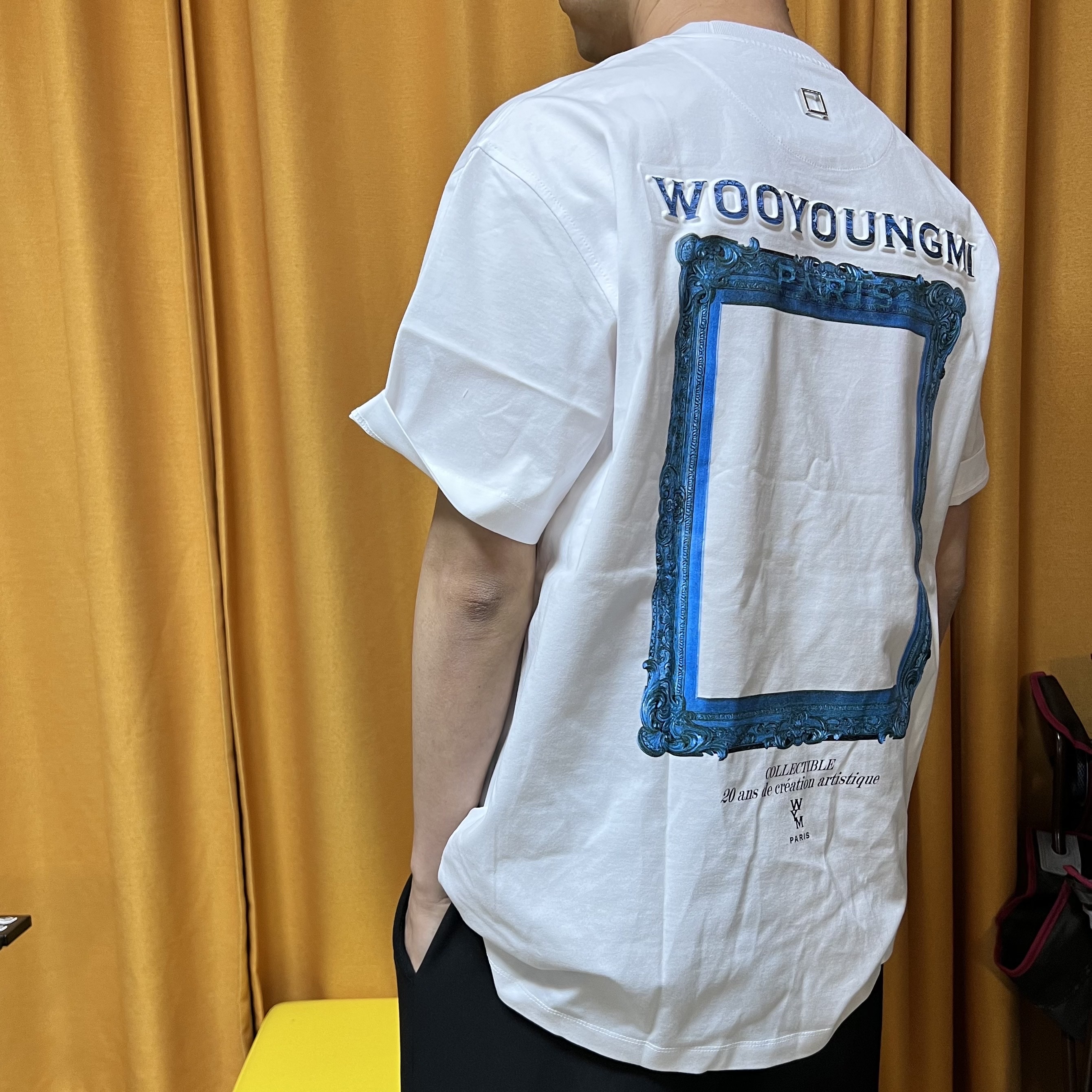 Wooyoungmi Frame Back Logo T-Shirt White - 23SS 착용 스타일