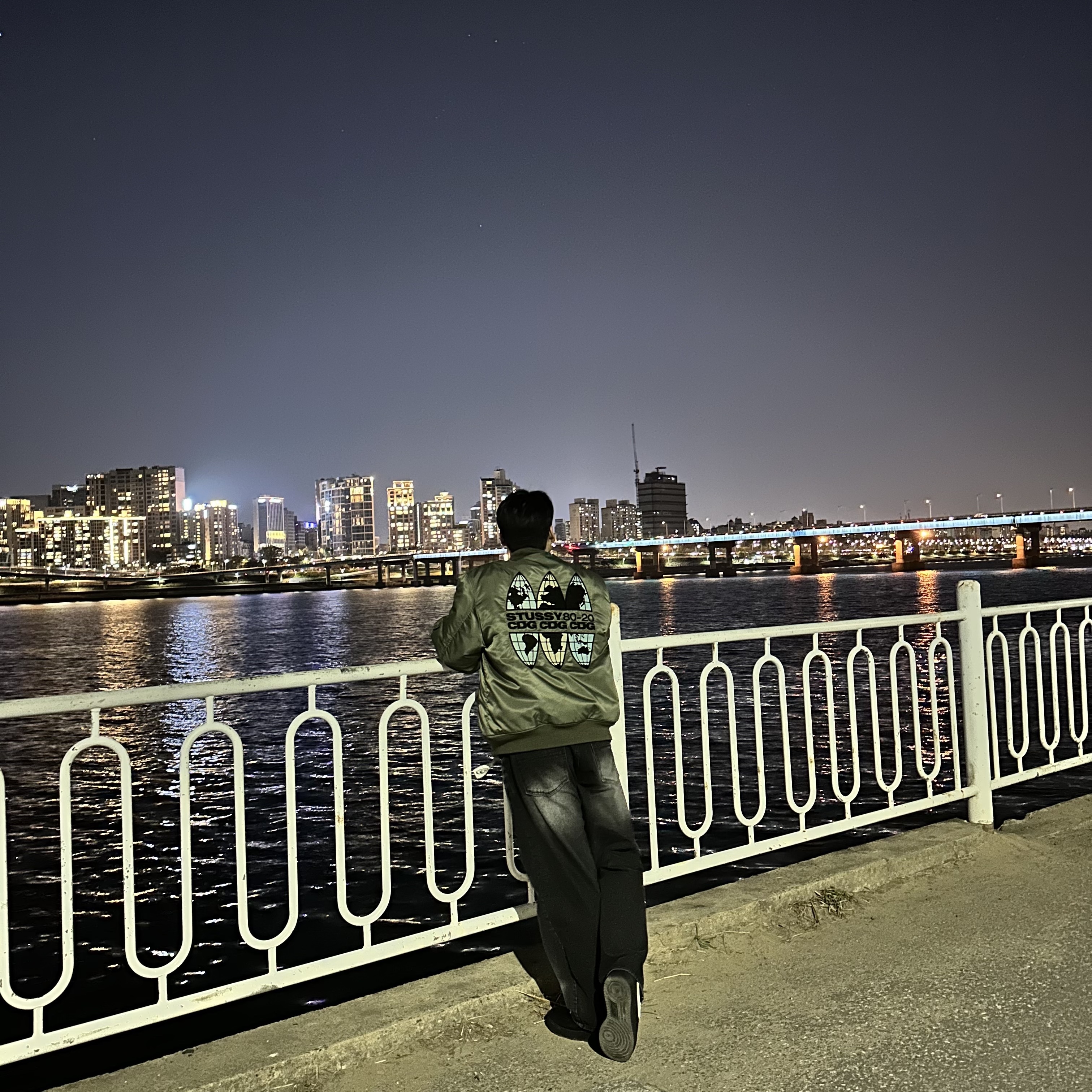 Stussy x CDG MA-1 Jacket Olive, Nike x Ambush Air Force 1 Low SP Black 착용 스타일