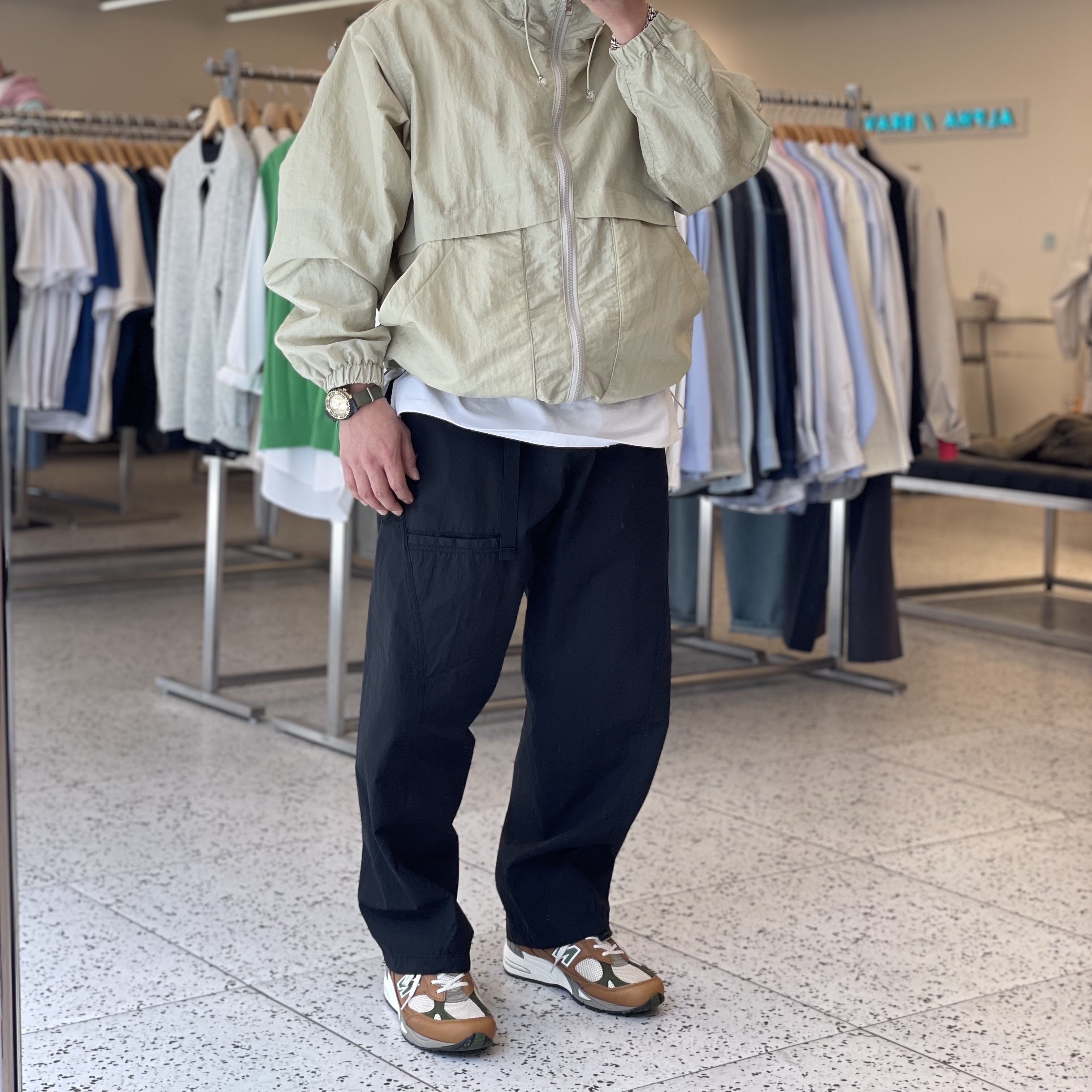 New Balance x Aime Leon Dore 991 Made in UK Tan 착용 스타일 - 1