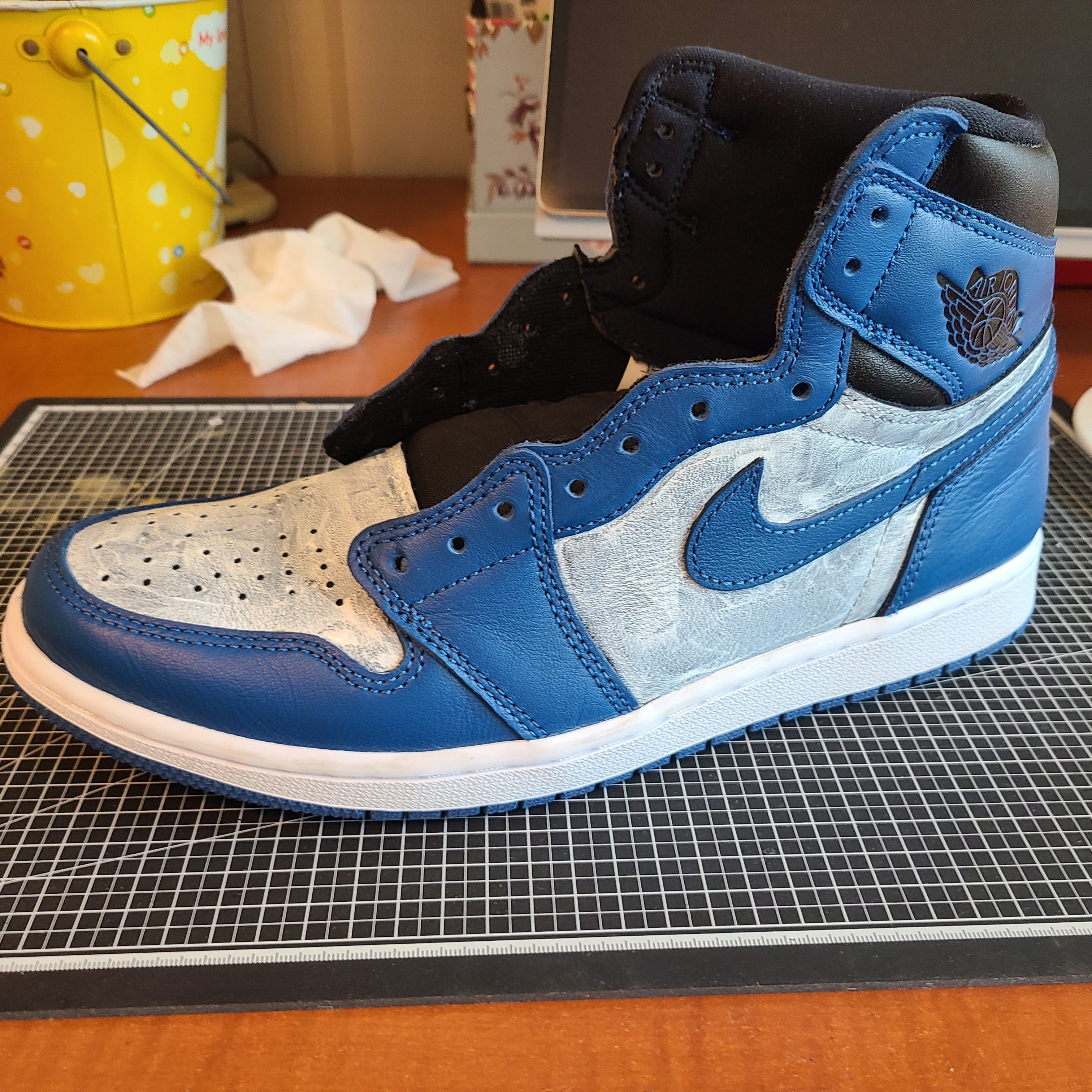 Jordan 1 Retro High OG Dark Marina Blue 착용 스타일 - 3