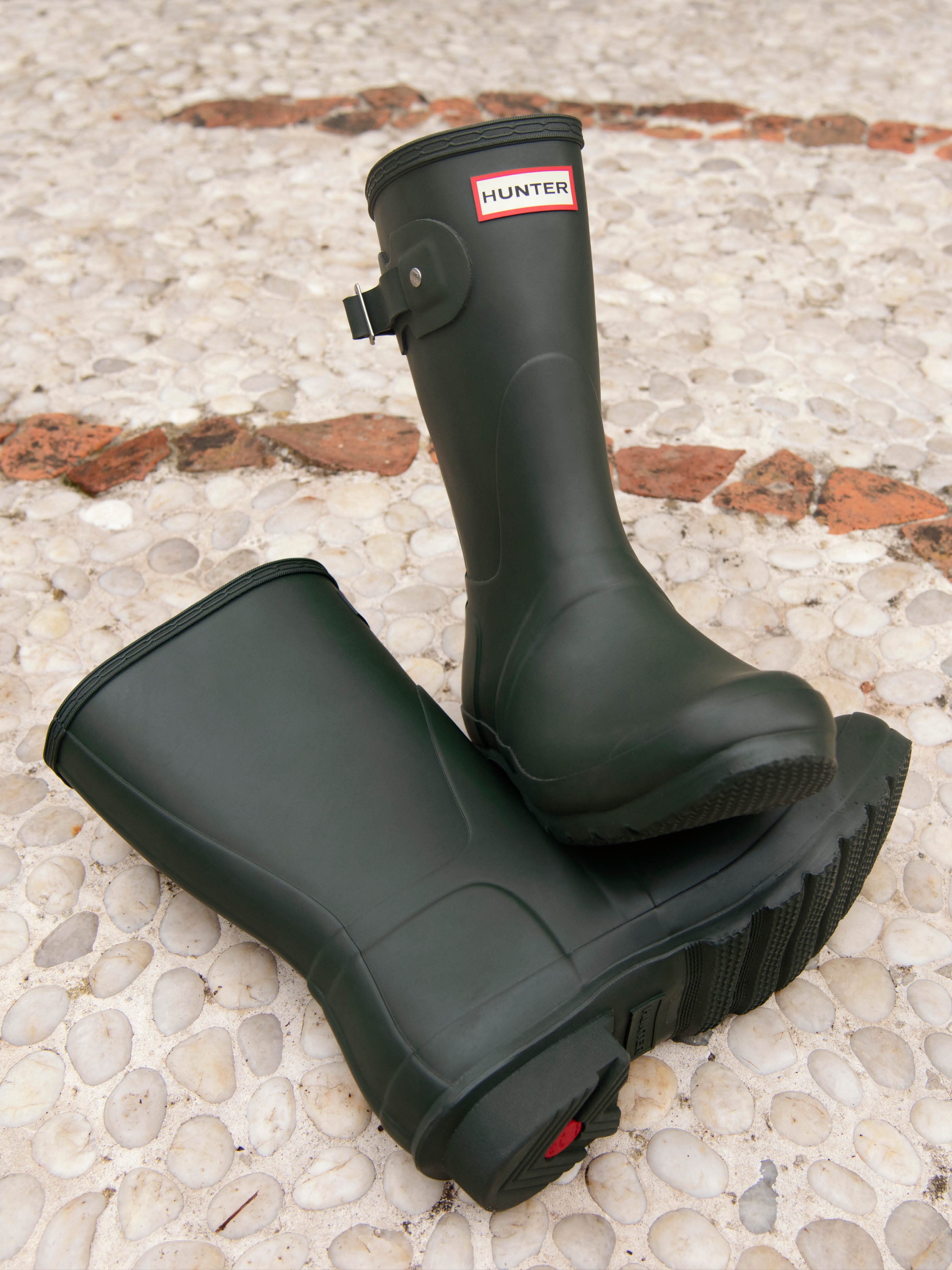 Hunter Women Original Short Rainboots Black 착용 스타일