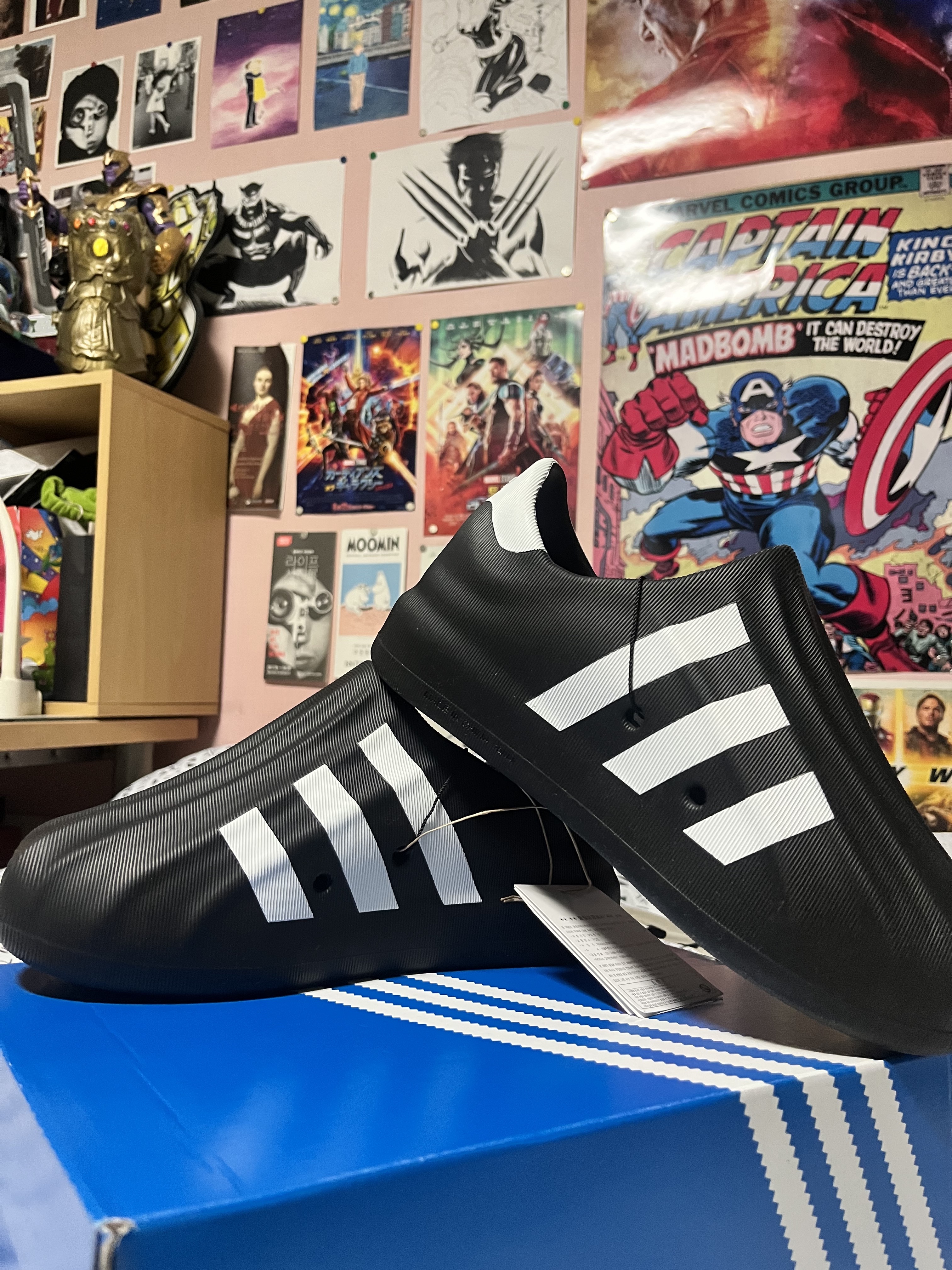 Adidas Adifom Superstar Core Black Cloud White 착용 스타일 - 2