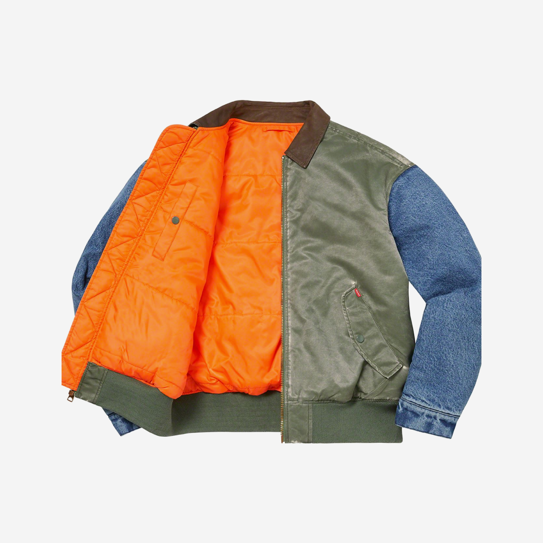 Supreme Denim Sleeve Ma-1 Olive - フライトジャケット