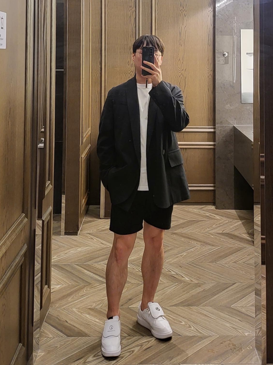 Nike x Peaceminusone Kwondo1 White, Wooyoungmi Flower Print Back Logo T-Shirt White - 22SS 착용 스타일 - 3