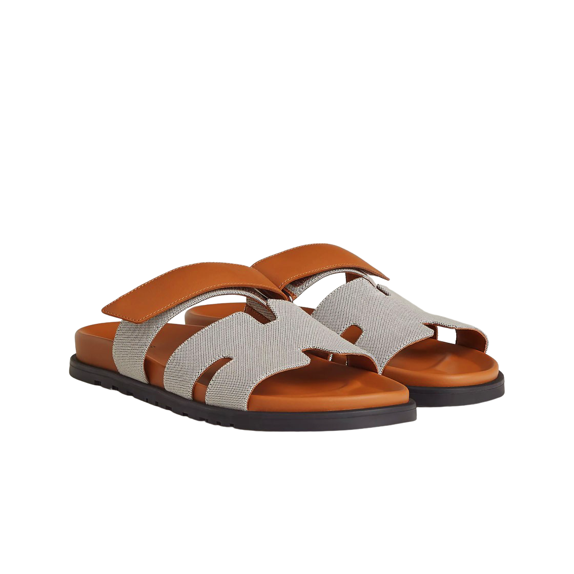 에르메스 시프레 샌들 캔버스 카프스킨 & 프루누아 나뛰렐(Hermes Chypre Sandal Canvas Calfskin & Prunoir Naturel) - 2