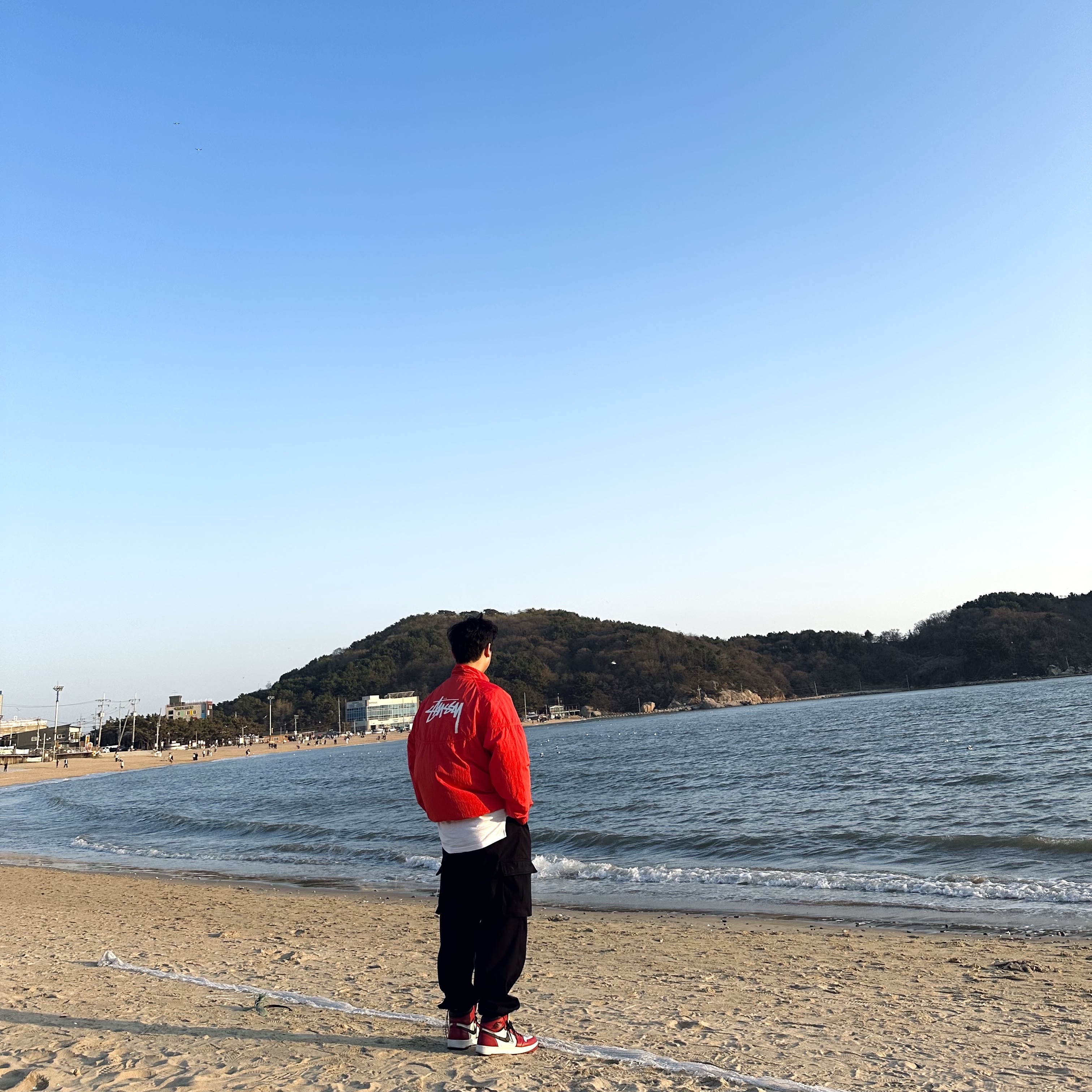 Jordan 1.5 Retro Chicago 2015, Nike x Stussy Windrunner Jacket Habanero Red 착용 스타일