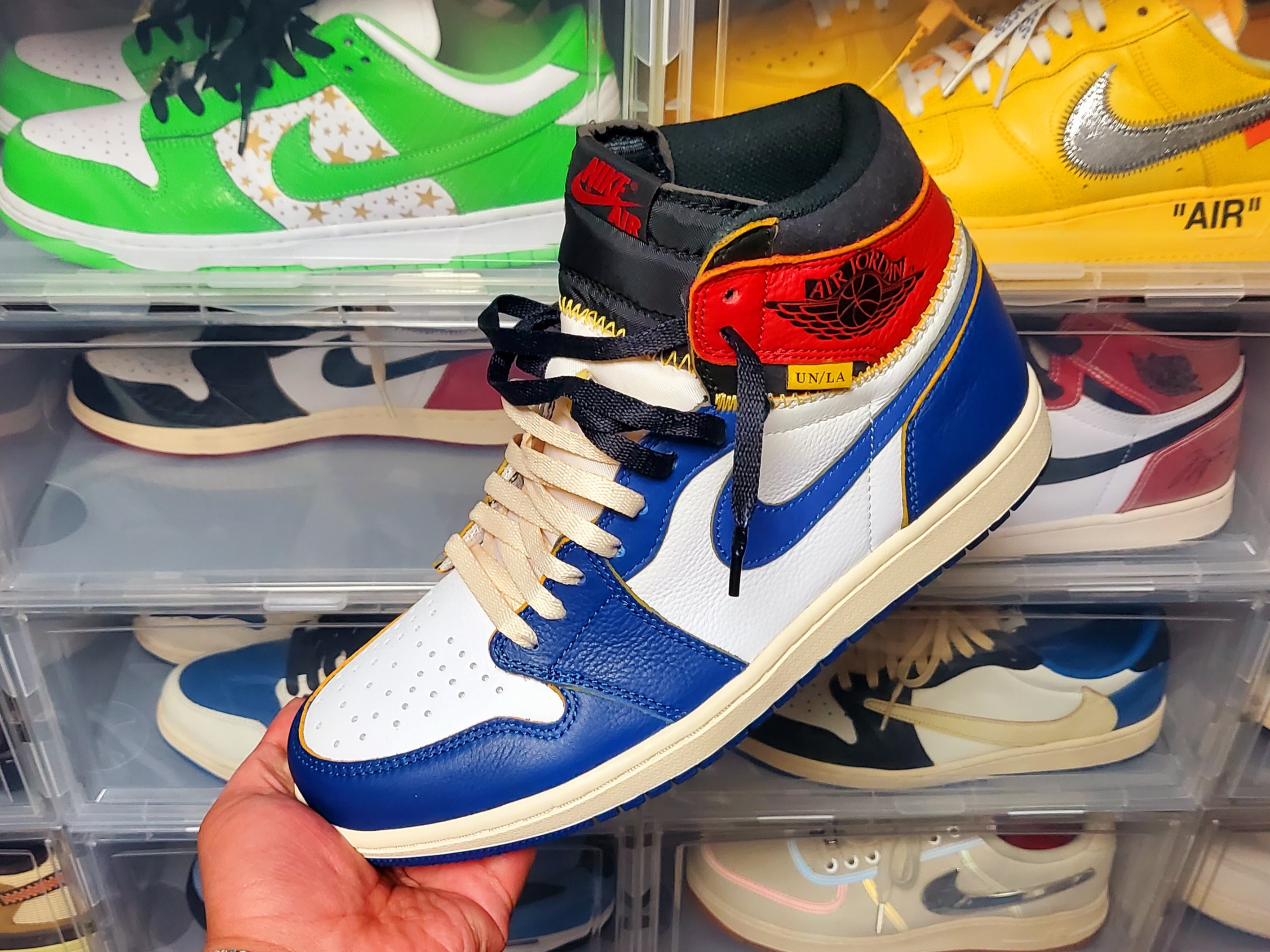 Jordan 1 x Union Retro High Blue Toe, Jordan 1 x Union Retro High Black Toe 착용 스타일 - 1