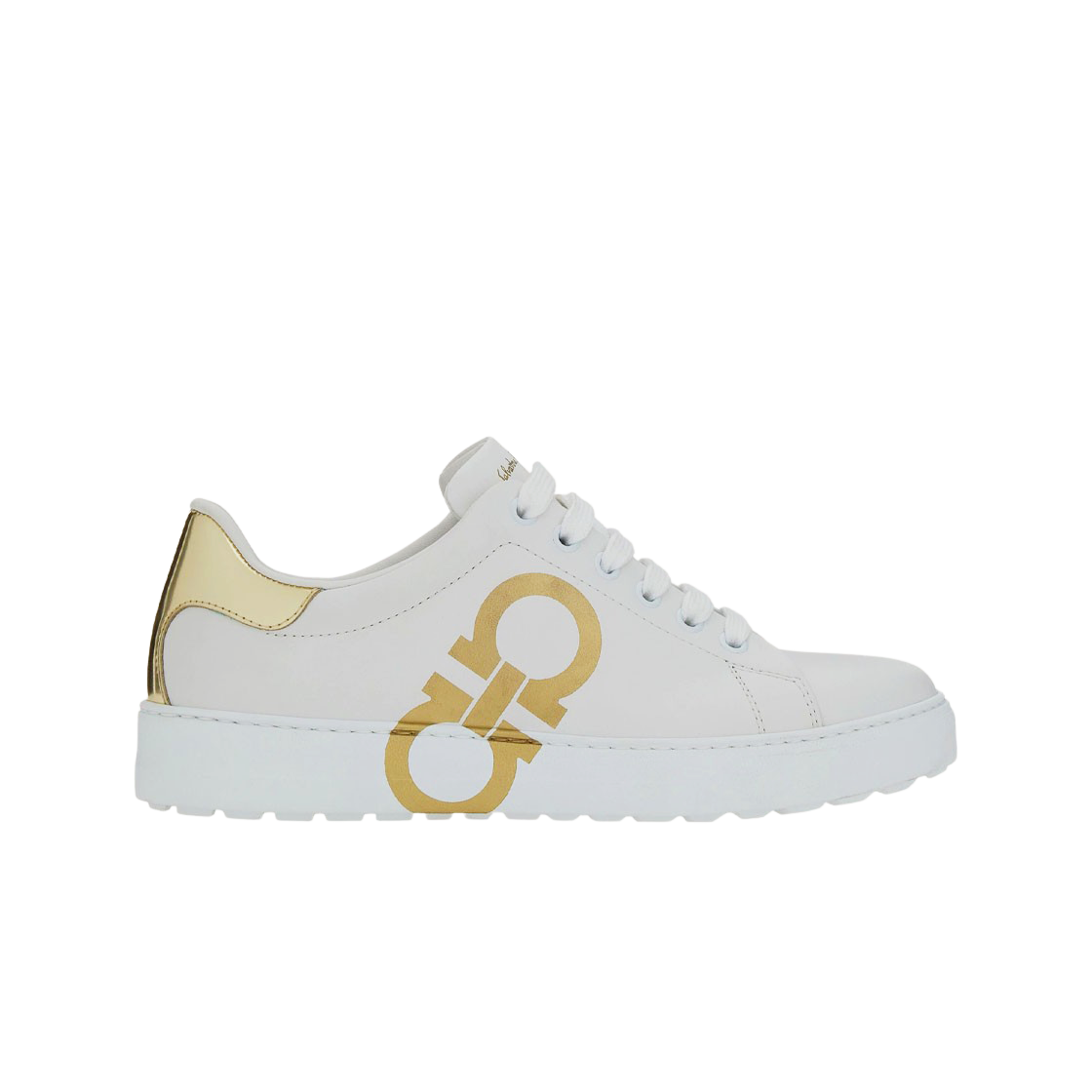 (W) 페라가모 간치니 스니커즈 화이트 골드((W) Ferragamo Gancini Sneaker White Gold) - 1
