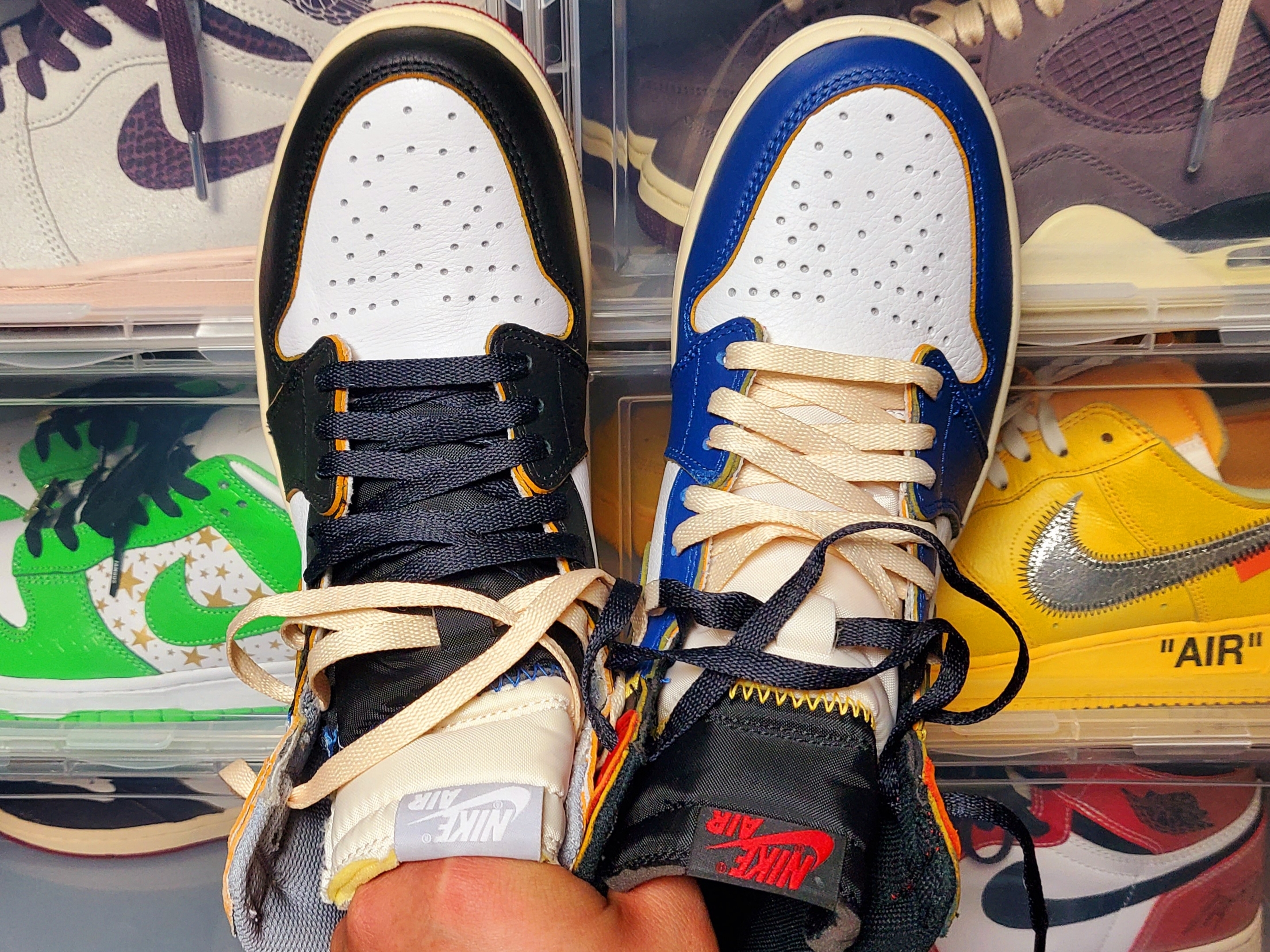 Jordan 1 x Union Retro High Blue Toe, Jordan 1 x Union Retro High Black Toe 착용 스타일 - 5