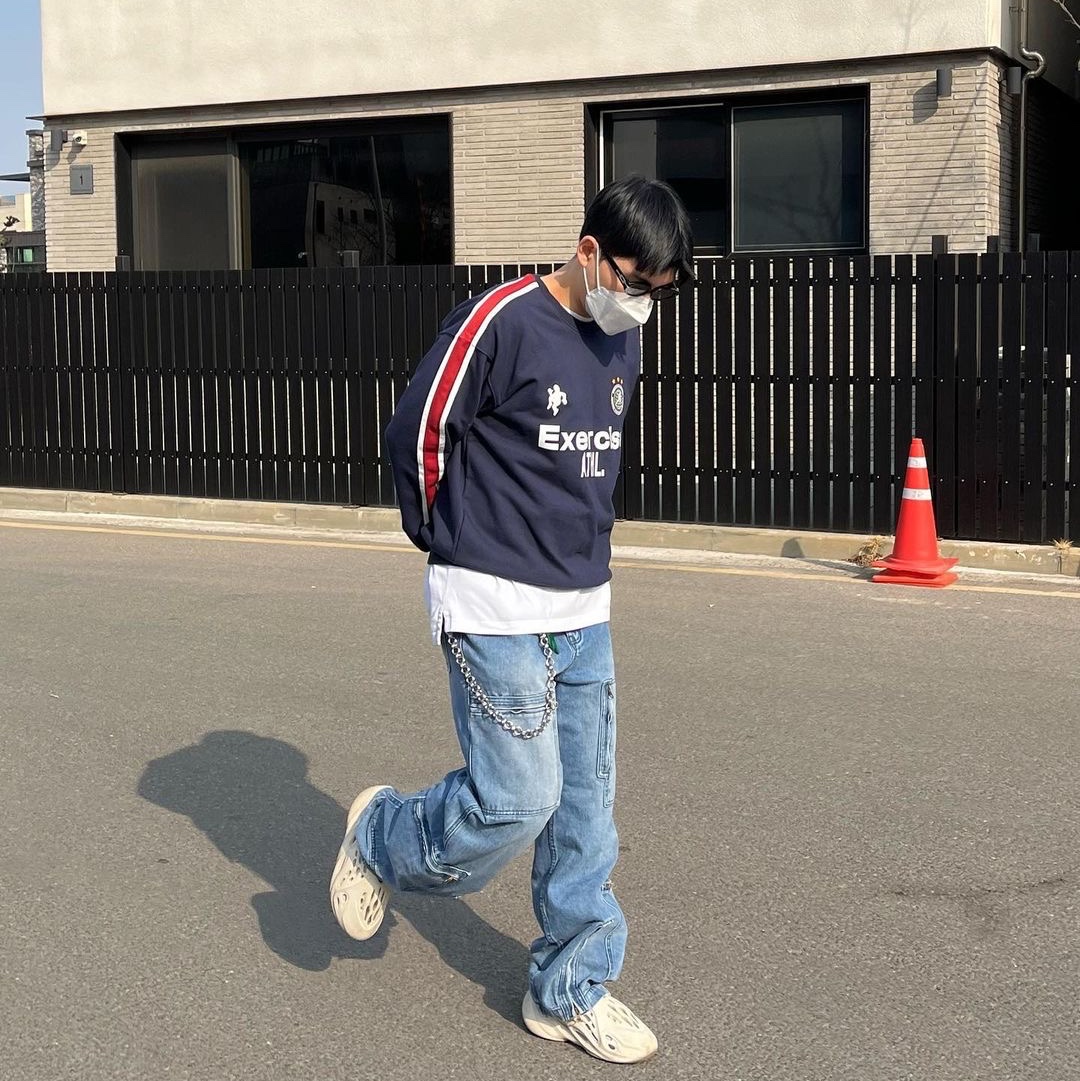 Thevinylhouse Flight Denim Pants Blue 착용 스타일 - 2