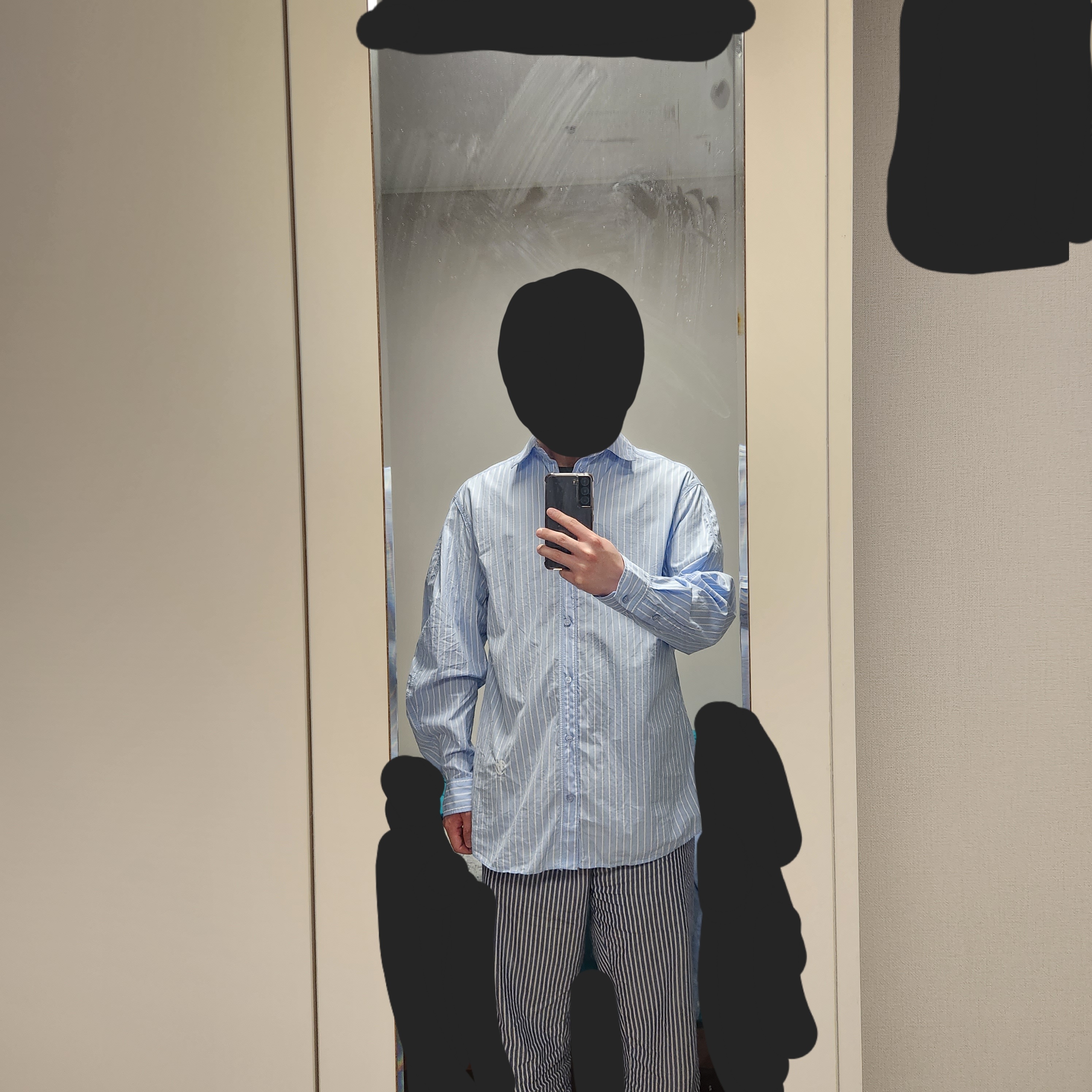 Zara x Ader Error Striped Poplin Shirt Stripe 착용 스타일 - 5