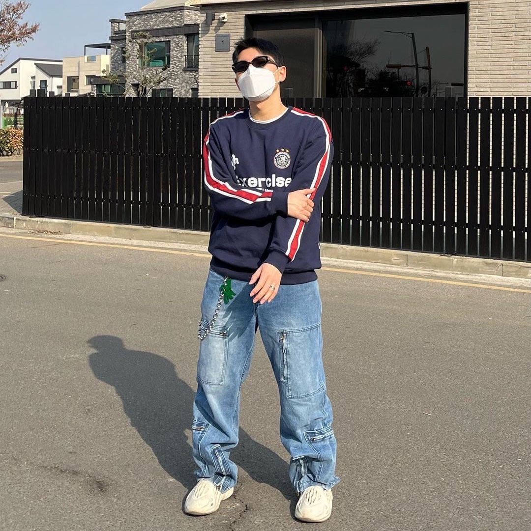 Thevinylhouse Flight Denim Pants Blue 착용 스타일 - 3