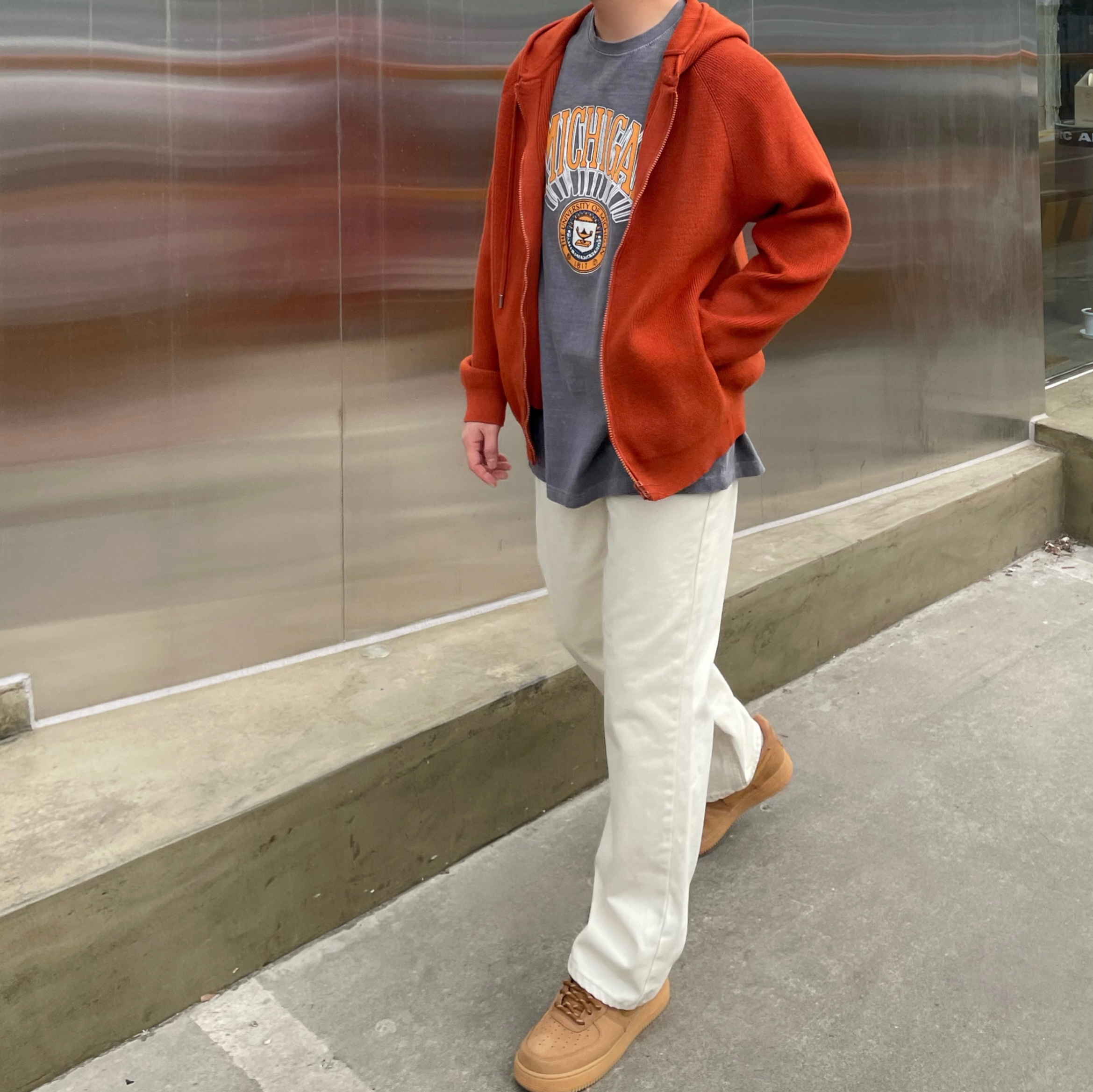 Nike Air Force 1 '07 WB Flax 착용 스타일 - 1