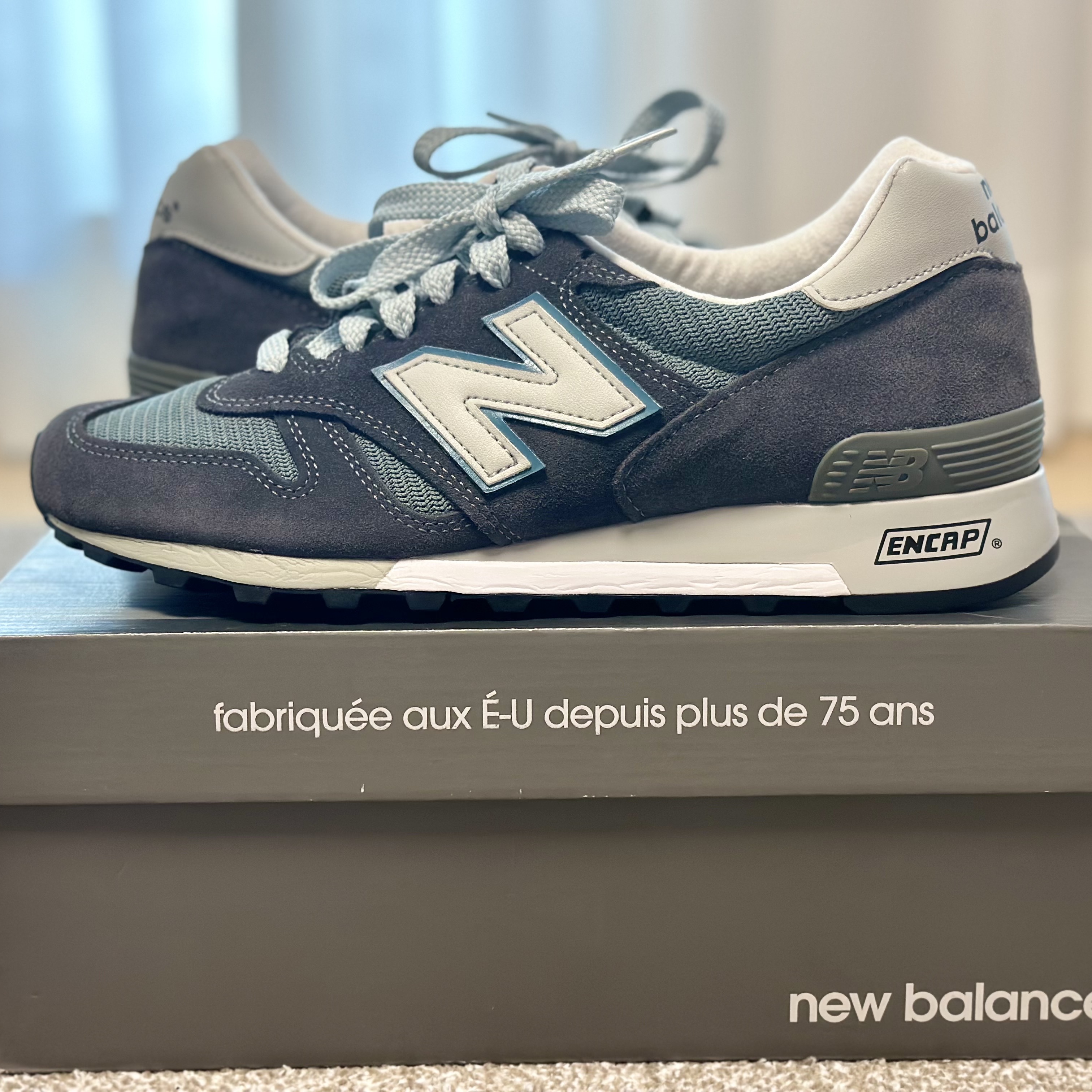New Balance 1300 Made in USA Steel Blue - D Standard 착용 스타일 - 2