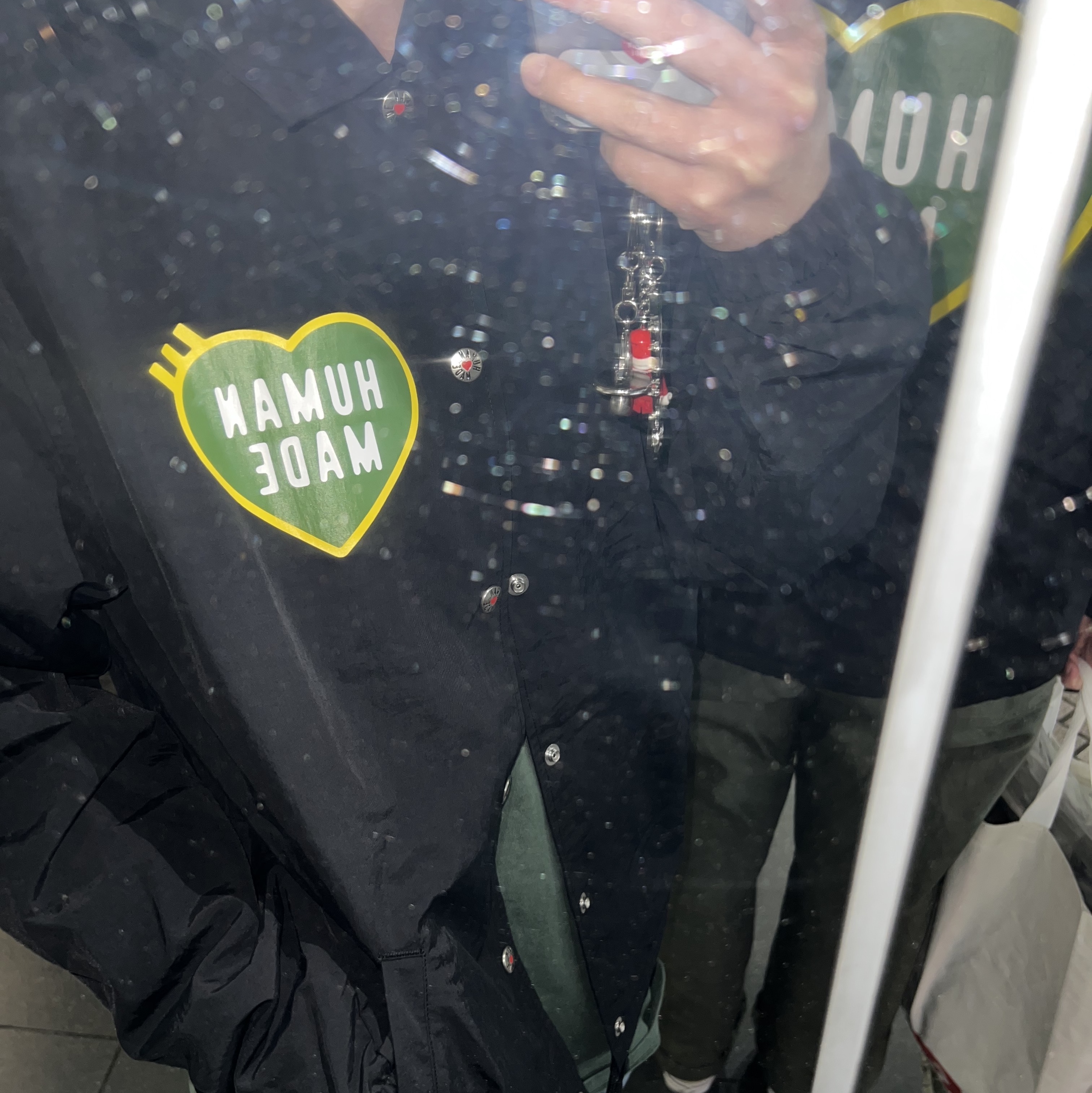 Human Made Coach Jacket Black 착용 스타일 - 1