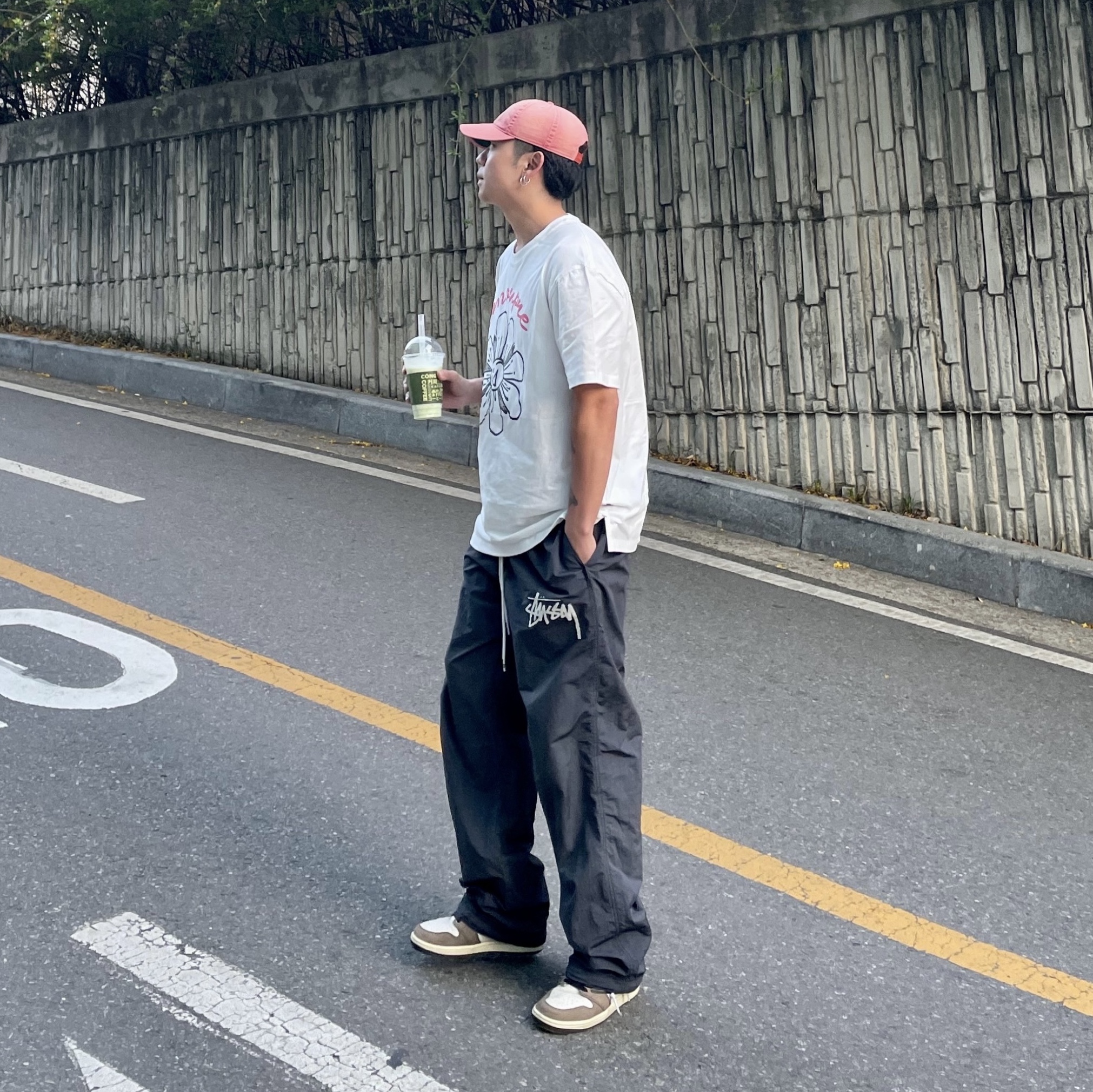Double RL Garment Dyeing Twill Ball Cap Red, Nike x Stussy Beach Pants Off Noir 착용 스타일