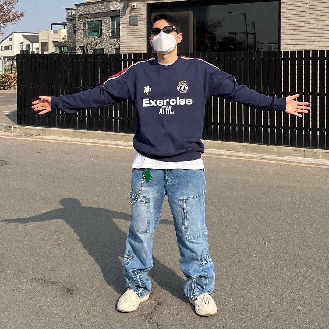 Thevinylhouse Flight Denim Pants Blue 착용 스타일 - 1