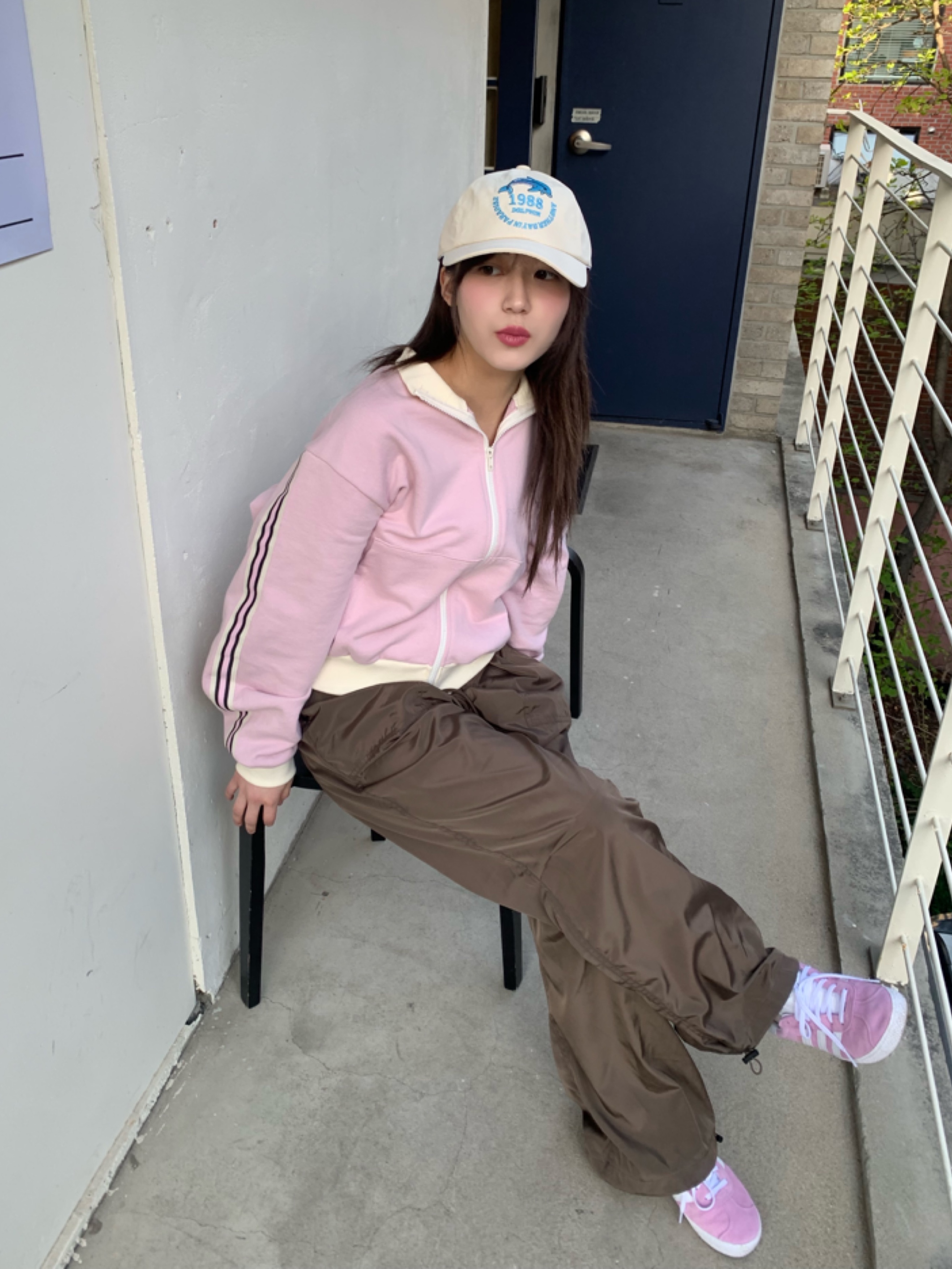 (J) Adidas Gazelle Bliss Lilac 착용 스타일 - 1