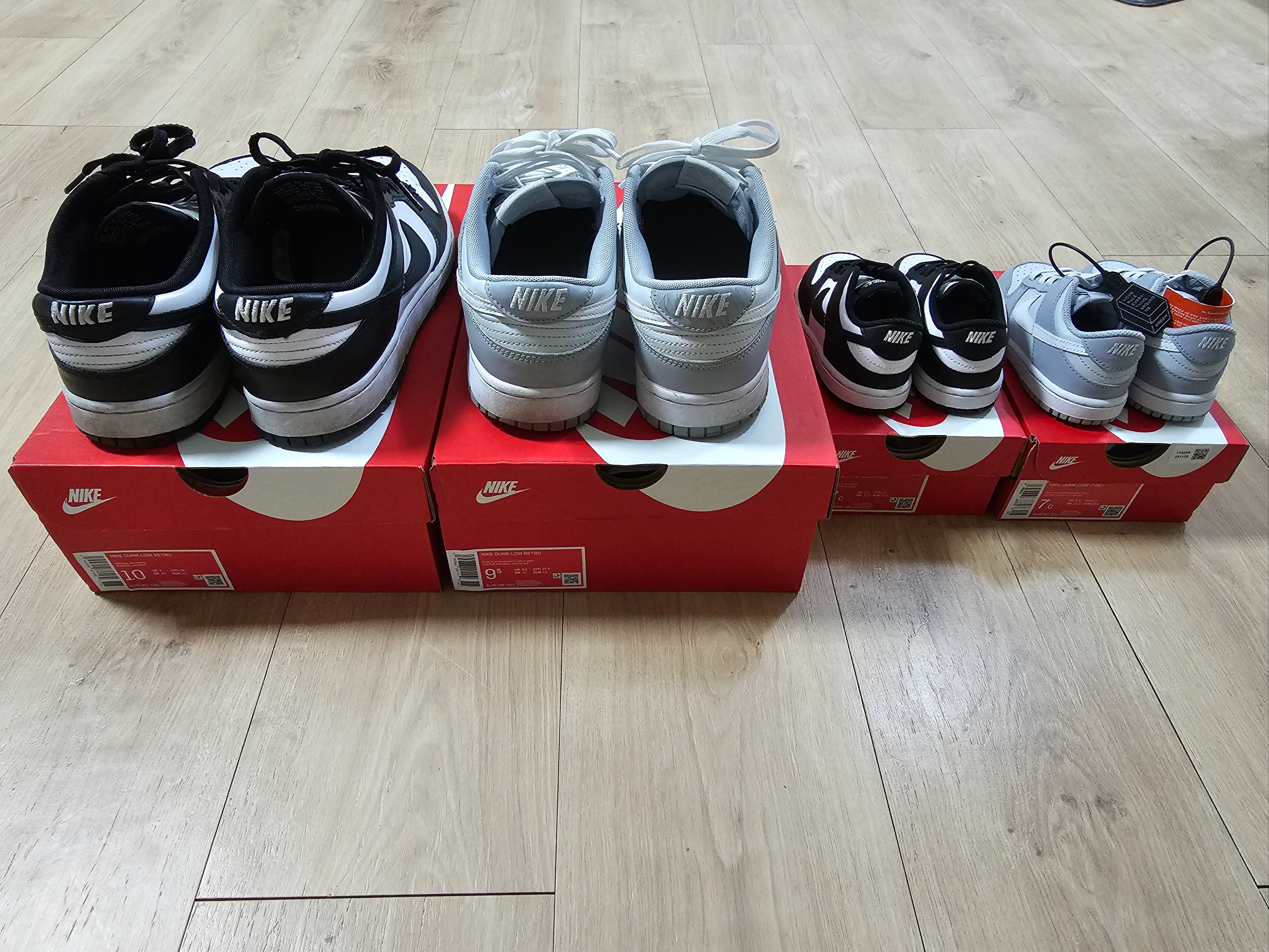 (TD) Nike Dunk Low Wolf Grey, (TD) Nike Dunk Low Black 착용 스타일 - 2